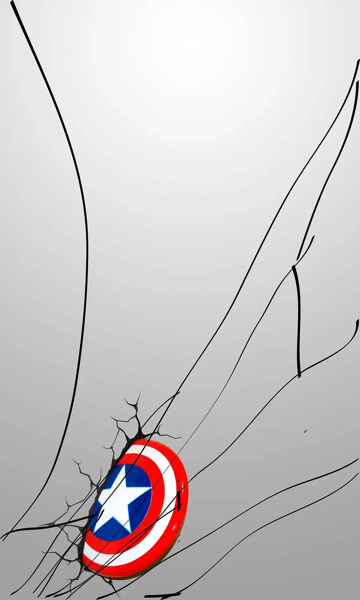 Captain America Shield Cracked Screen Wallpaper