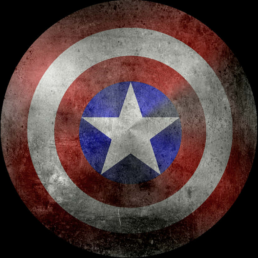 Captain America Shield Grungy Texture PNG