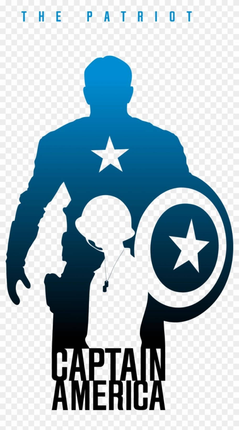 Captain America Shield Iphone Blue Aesthetic Silhouette Wallpaper