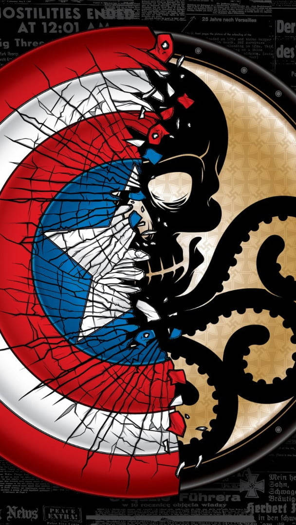 Captain America Shield iPhone HYDRA Logo Wallpaper