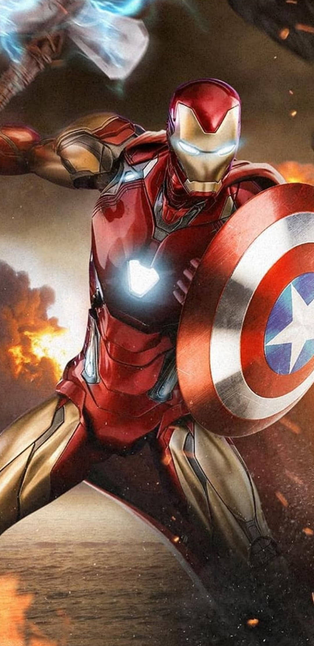 Captain America Shield iPhone Iron Man Wallpaper