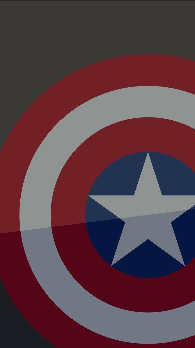 Captain America Shield iPhone Minimalist Aesthetic Wallpaper