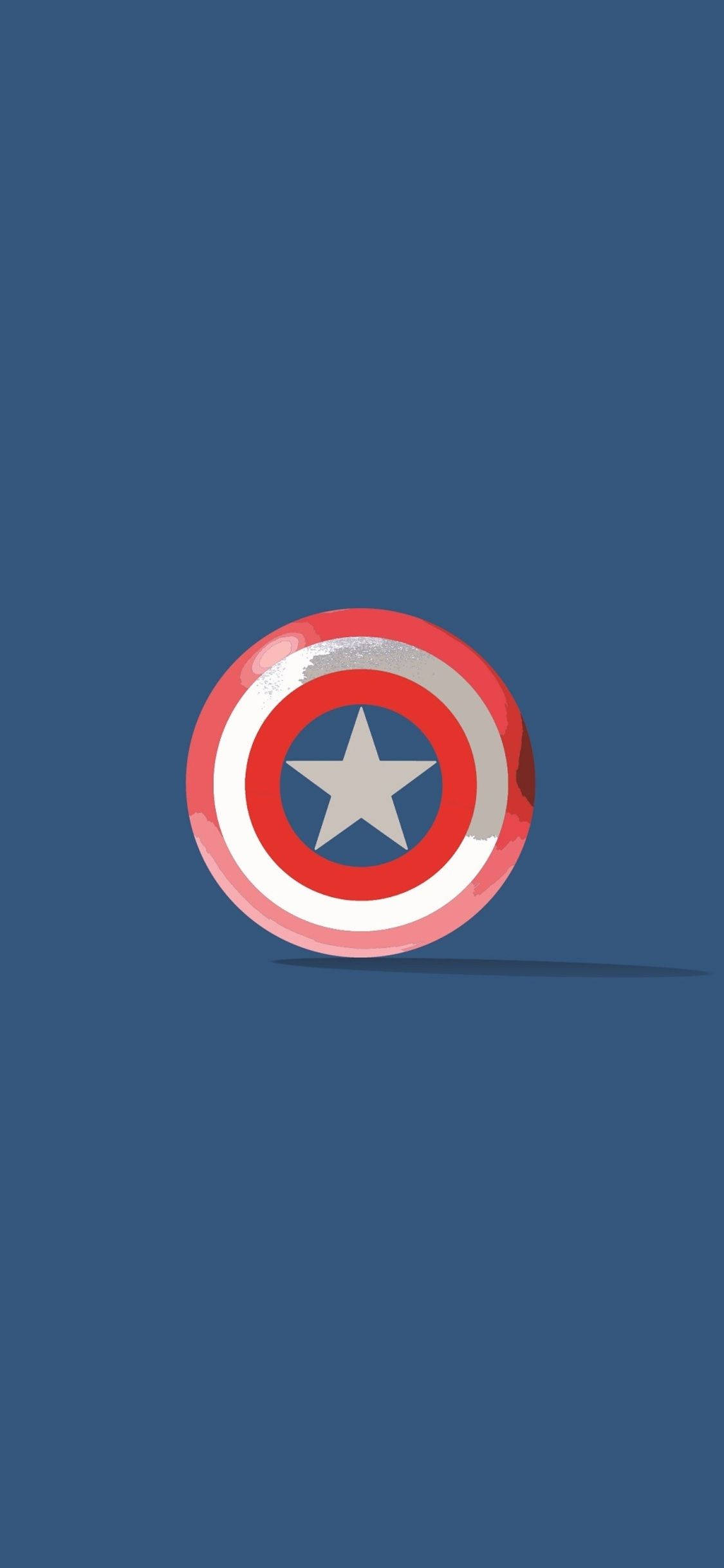 Captain America Shield Iphone Minimalist Blue Aesthetic Wallpaper
