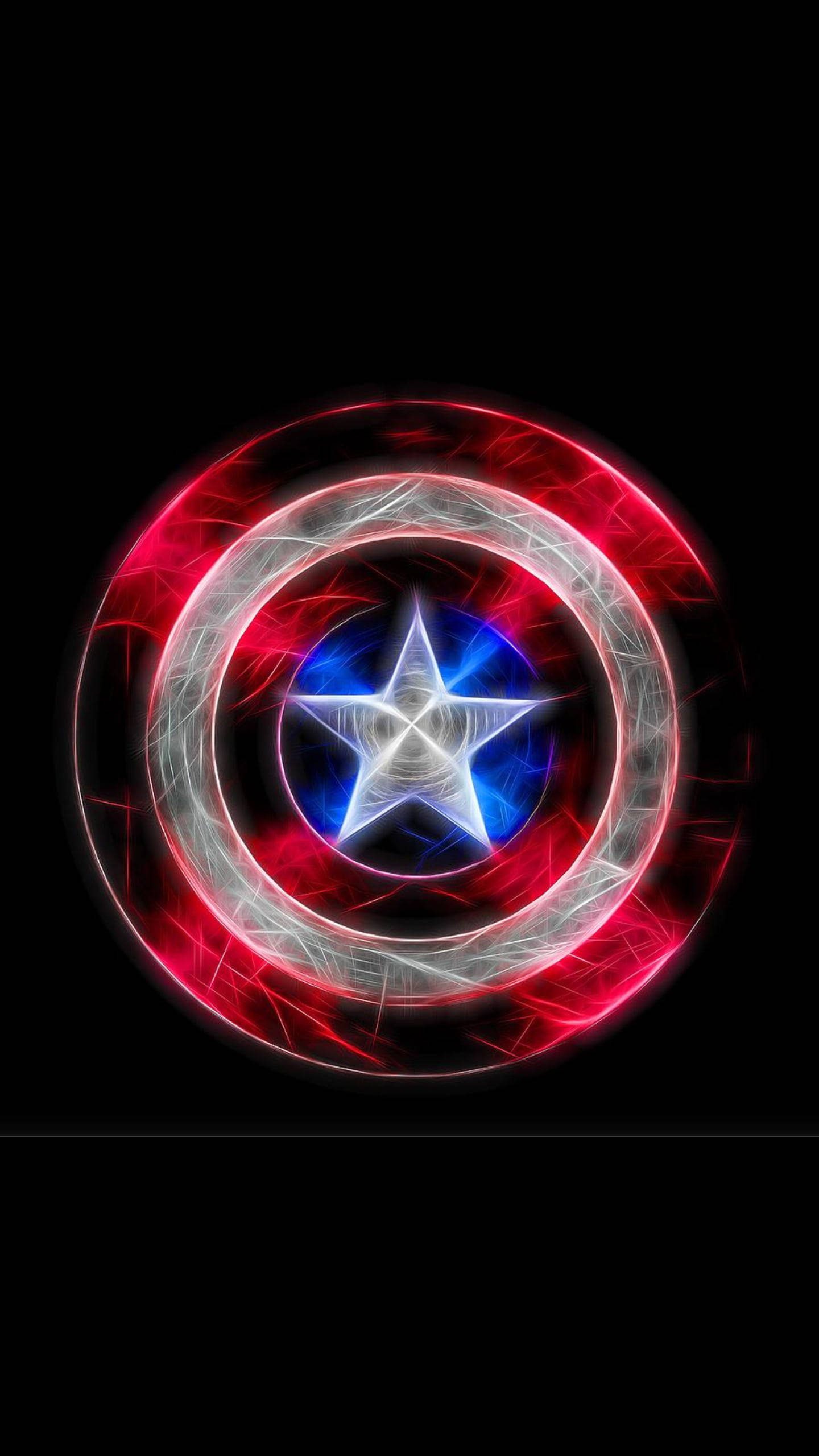 Escudodo Capitão América Estético Em Neon Para Iphone. Papel de Parede