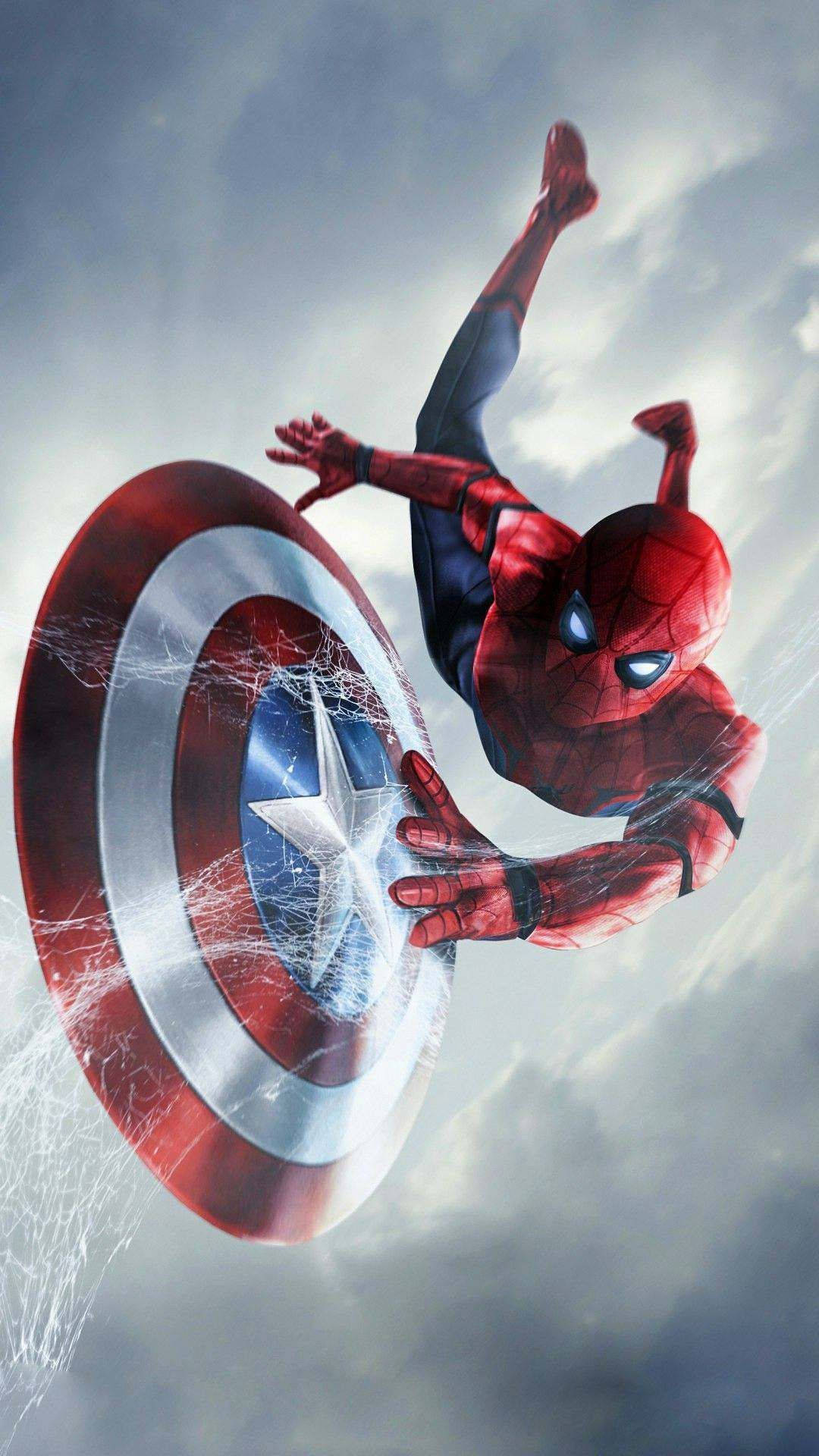 Captain America Shield Iphone Spider-man Web Wallpaper