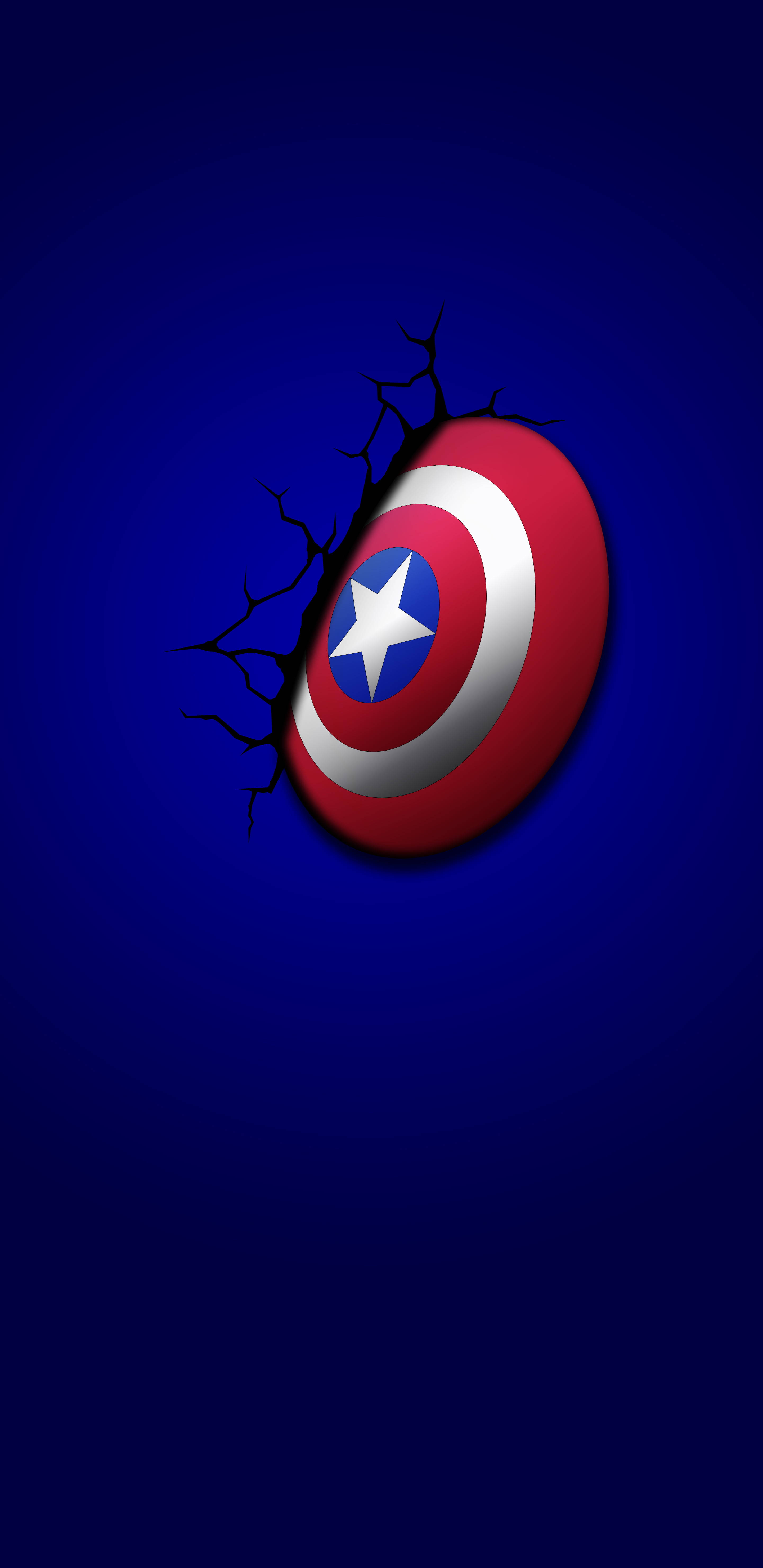 Captain America Shield Iphone Stuck On Wall Wallpaper