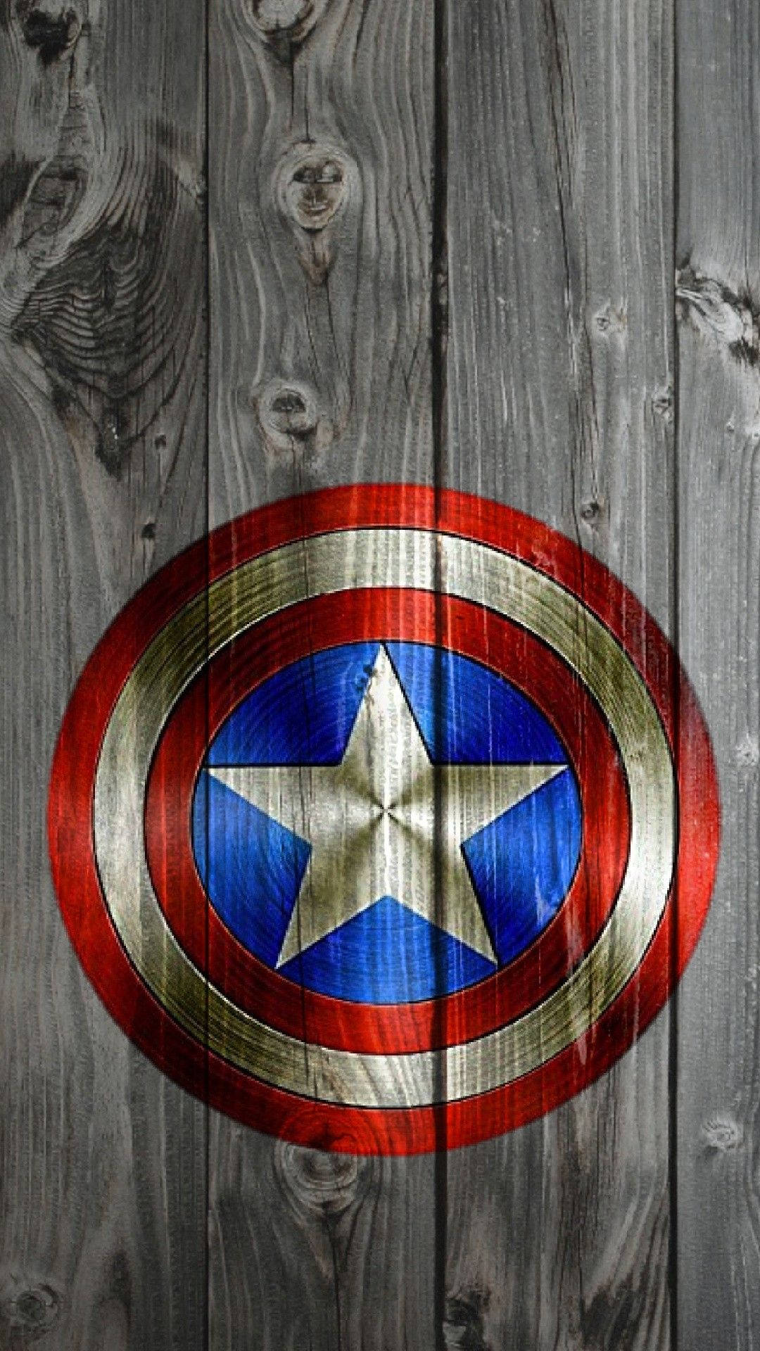 Captain America Shield Iphone Wood Aesthetic Wallpaper
