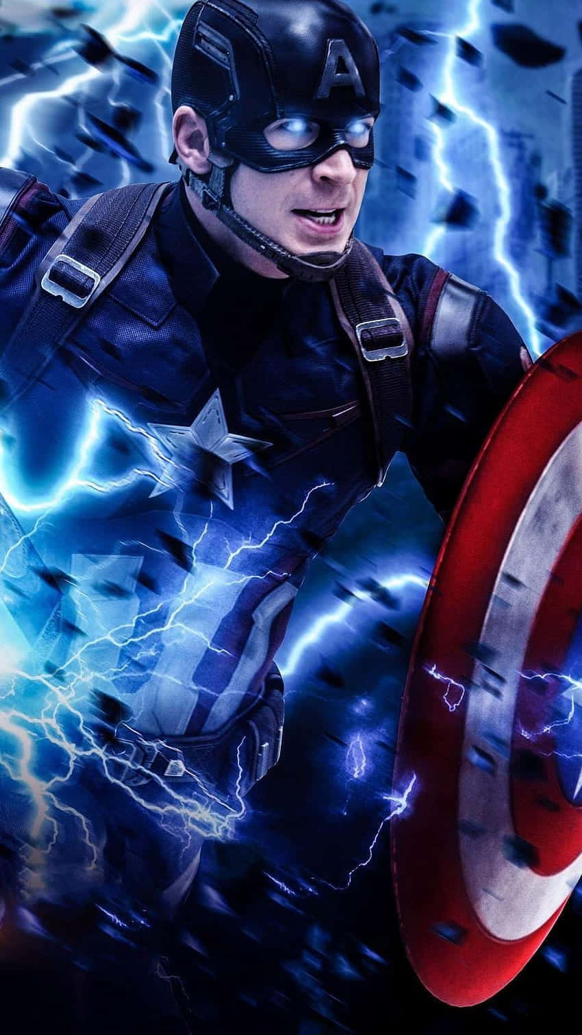 Captain America Shield Lightning Wallpaper