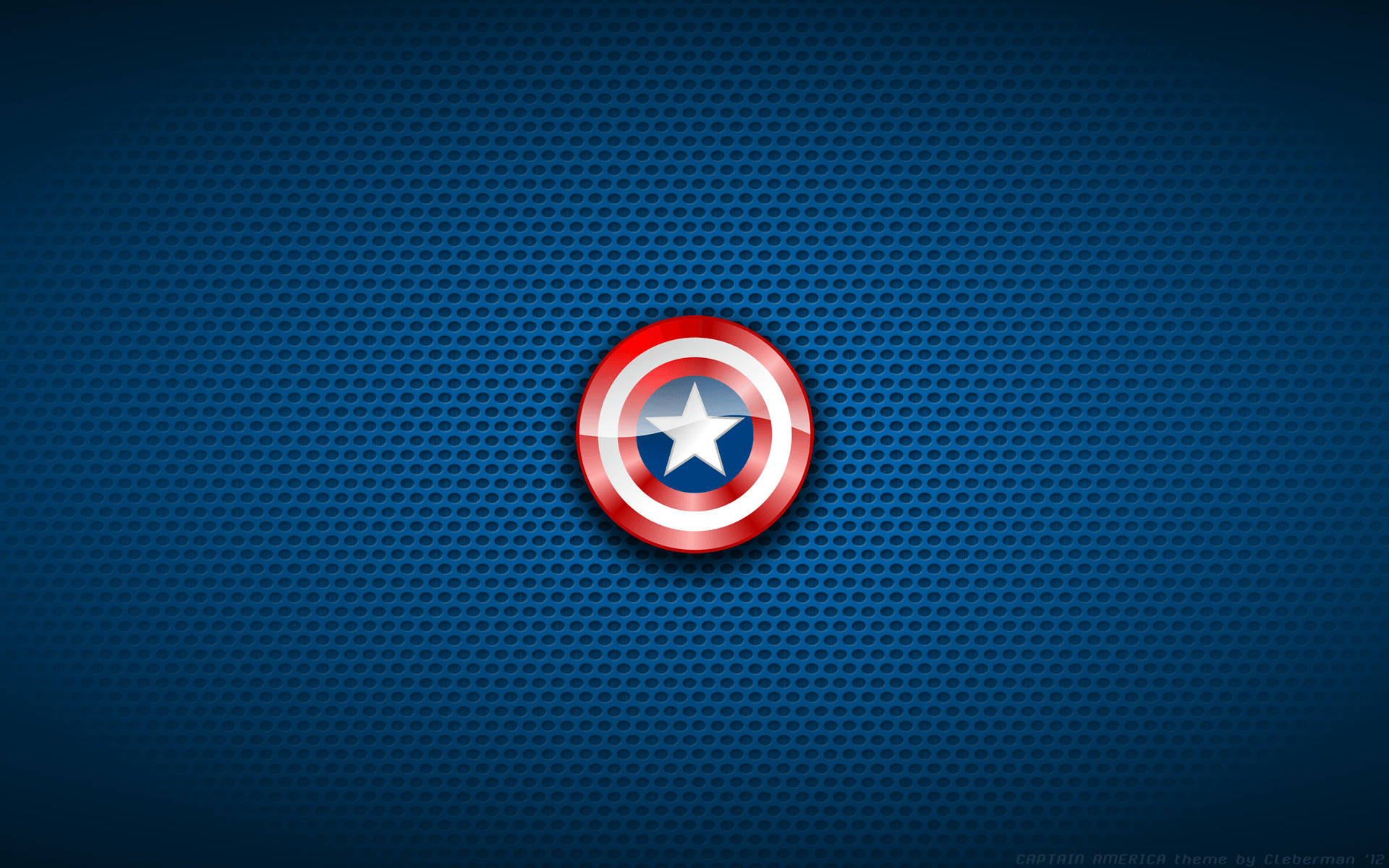Captain America Shield On Blue Background Wallpaper