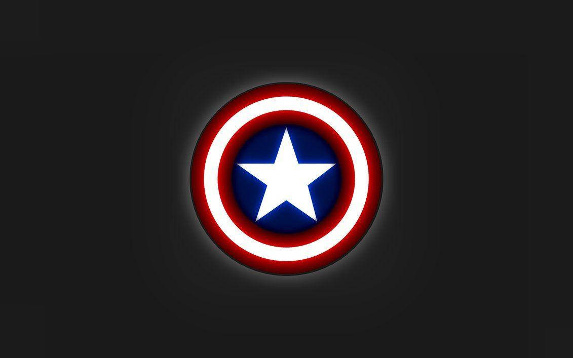 Escudodel Capitán América Sobre Fondo Oscuro Fondo de pantalla
