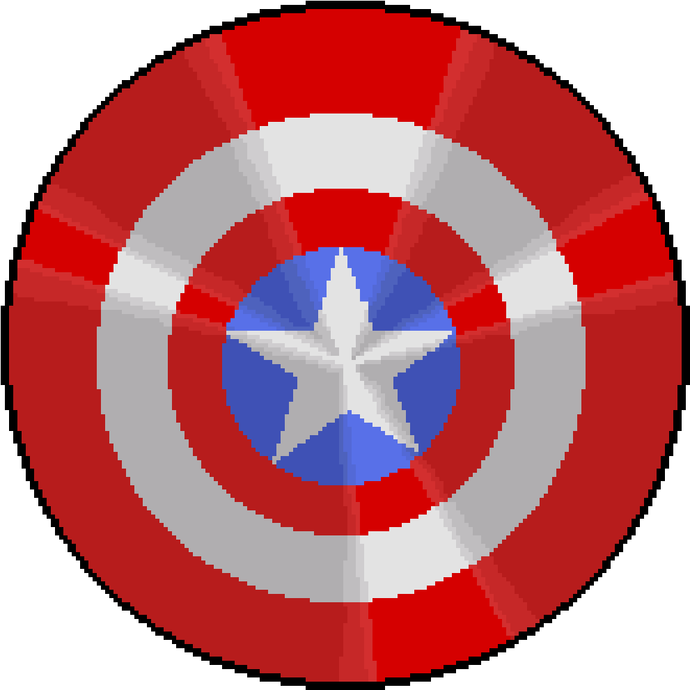 Captain America Shield Pixel Art PNG