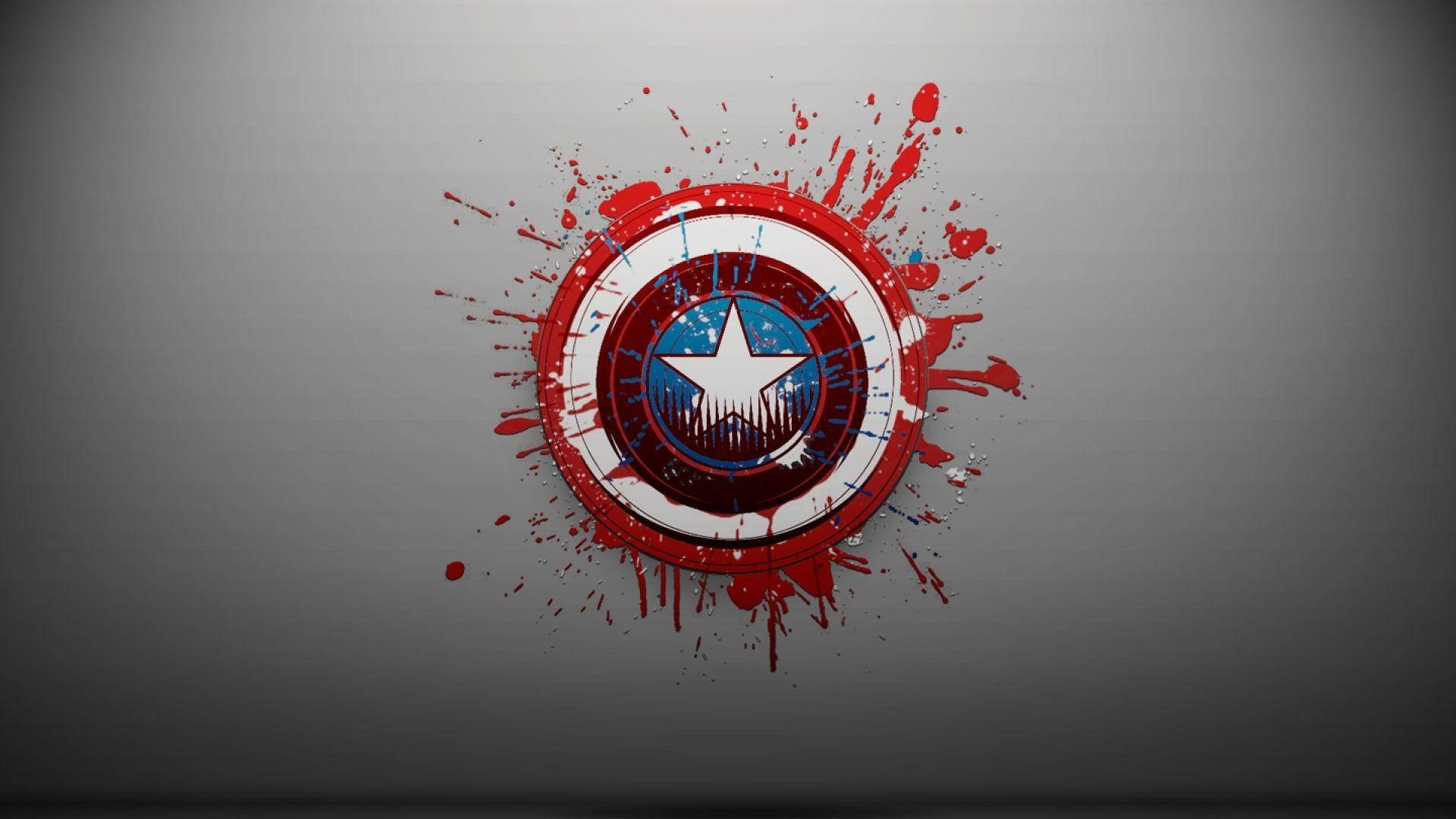 Escudodel Capitán América Salpicado. Fondo de pantalla