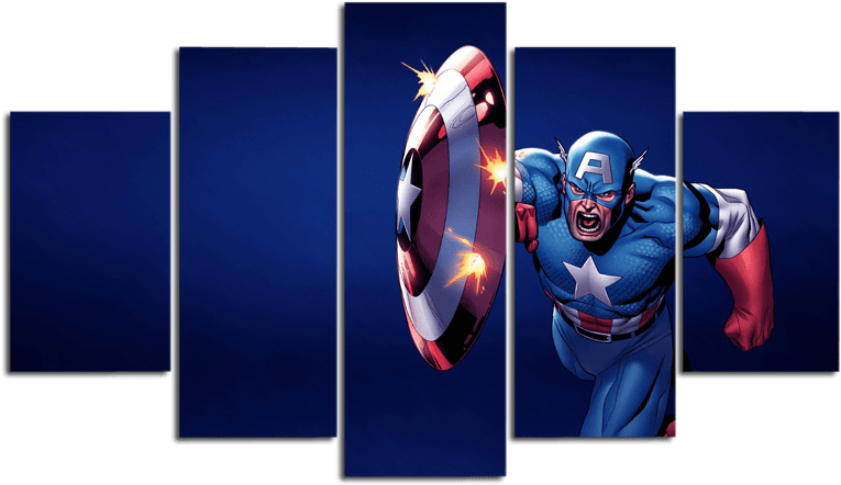 Captain America Shield Throw Canvas Art PNG