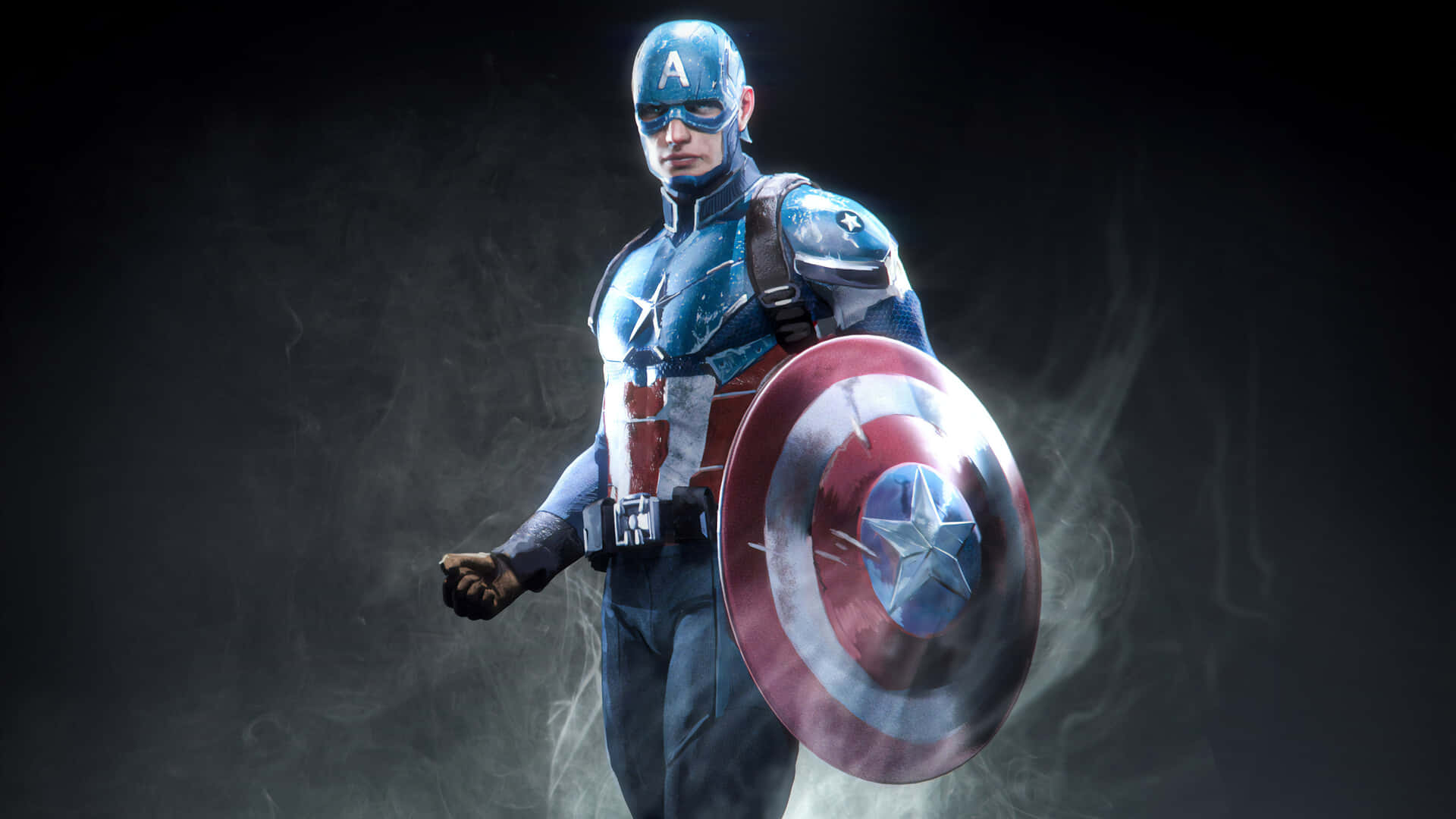 Captain America Schild En Kostuum Achtergrond