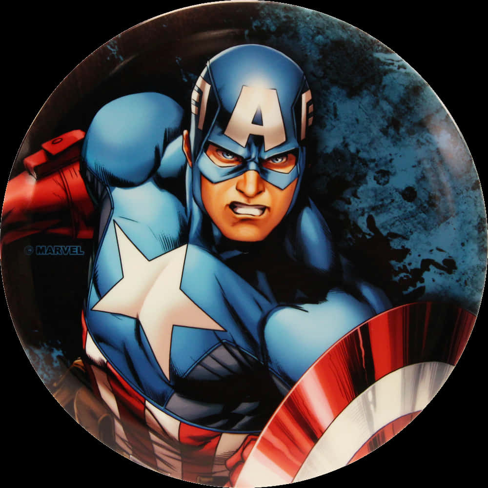 Captain America Shieldand Portrait PNG