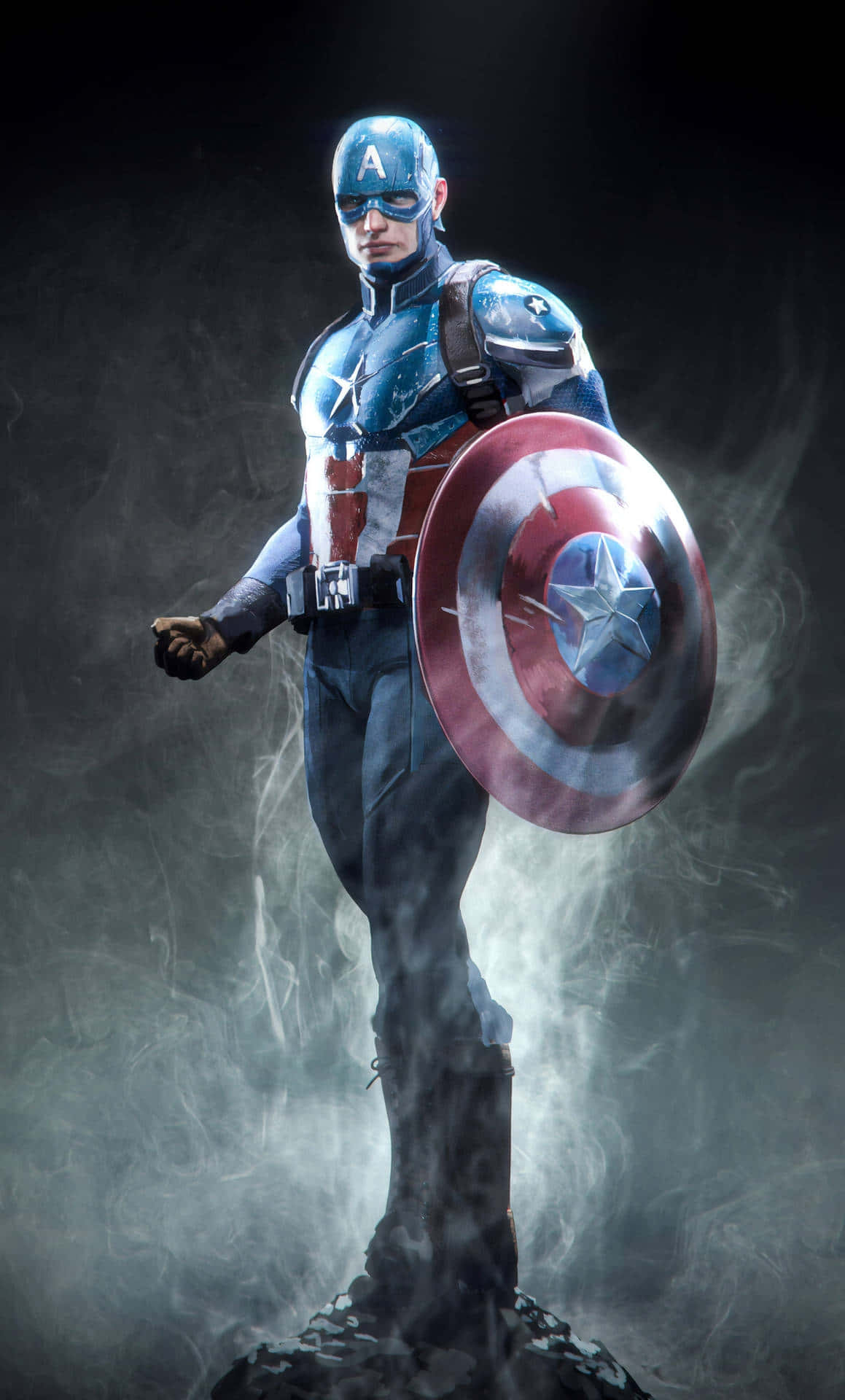 Captain America Standing Heroic Pose Wallpaper
