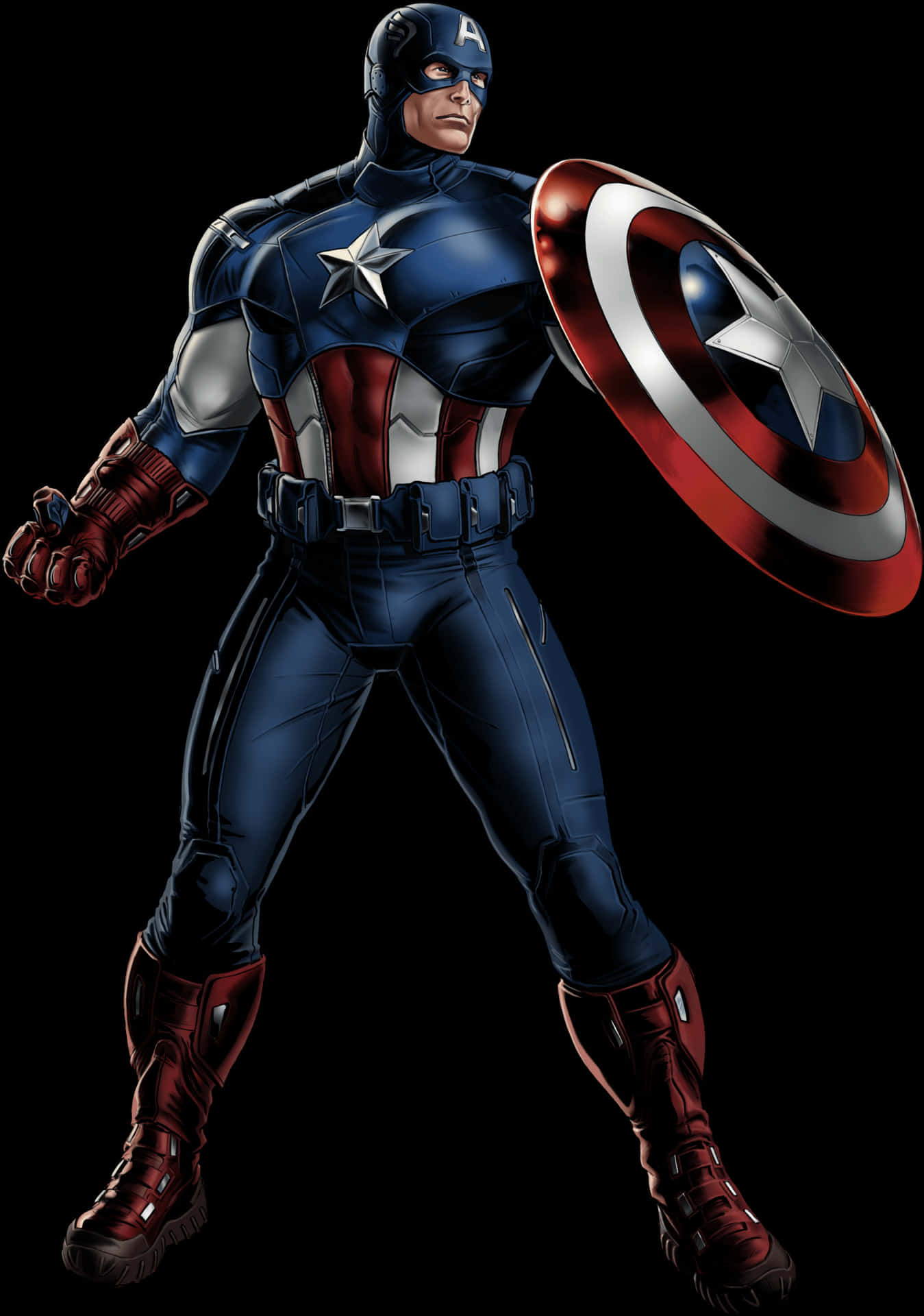 Captain America Standing Pose PNG