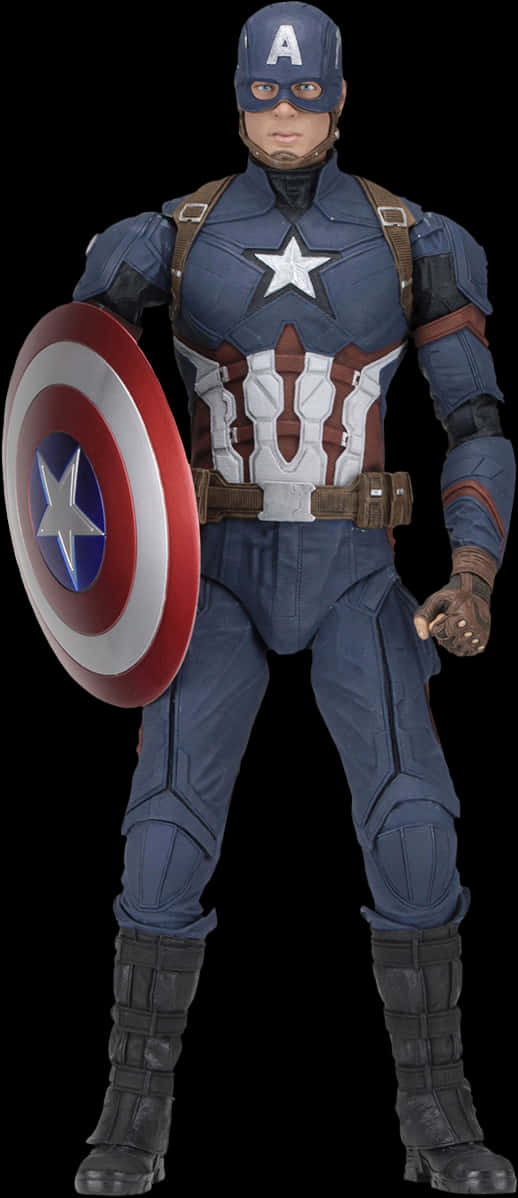 Captain America Standing With Shield PNG