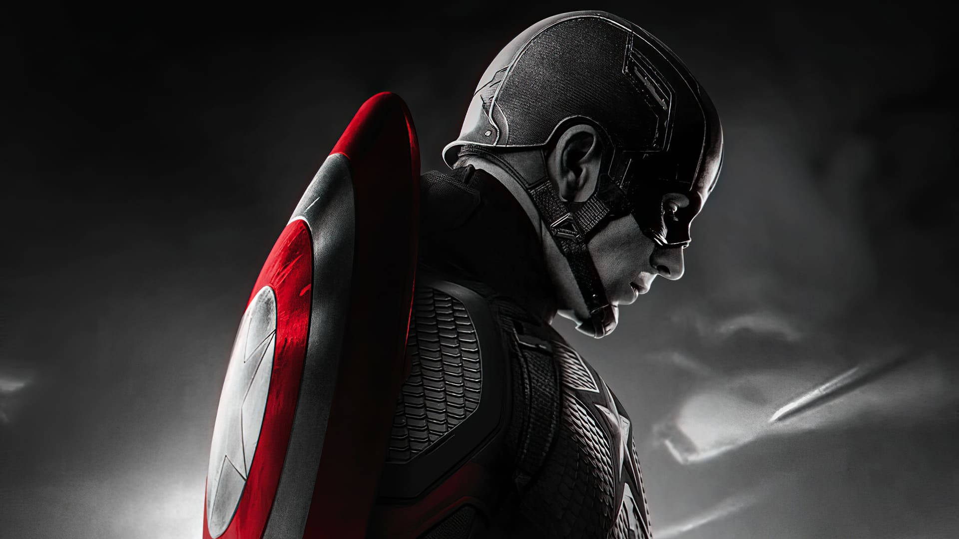 Captain America Superhero Cinematic Grey Scale Background