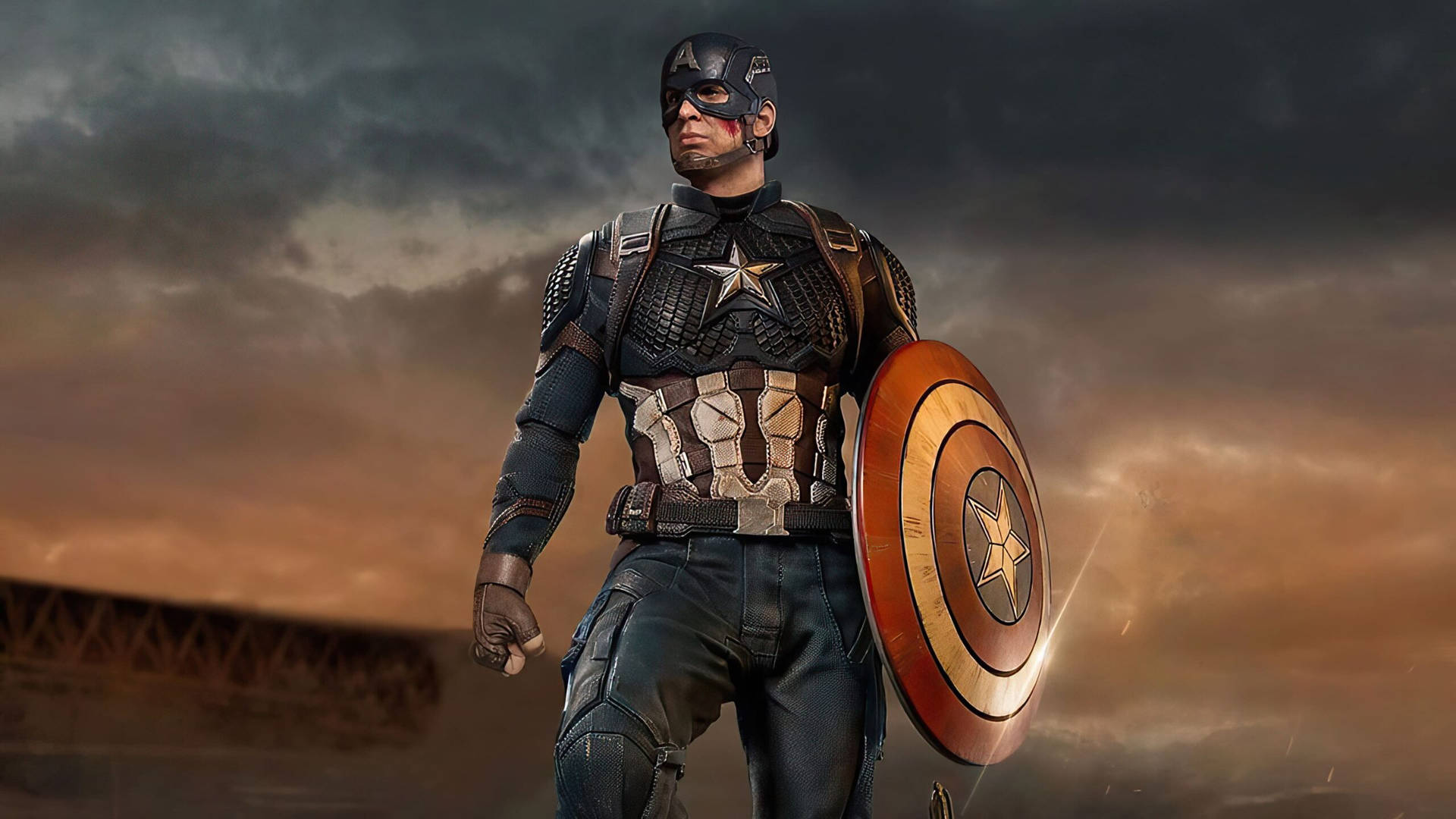 Captain America Superhero Landscape Movie Poster Background