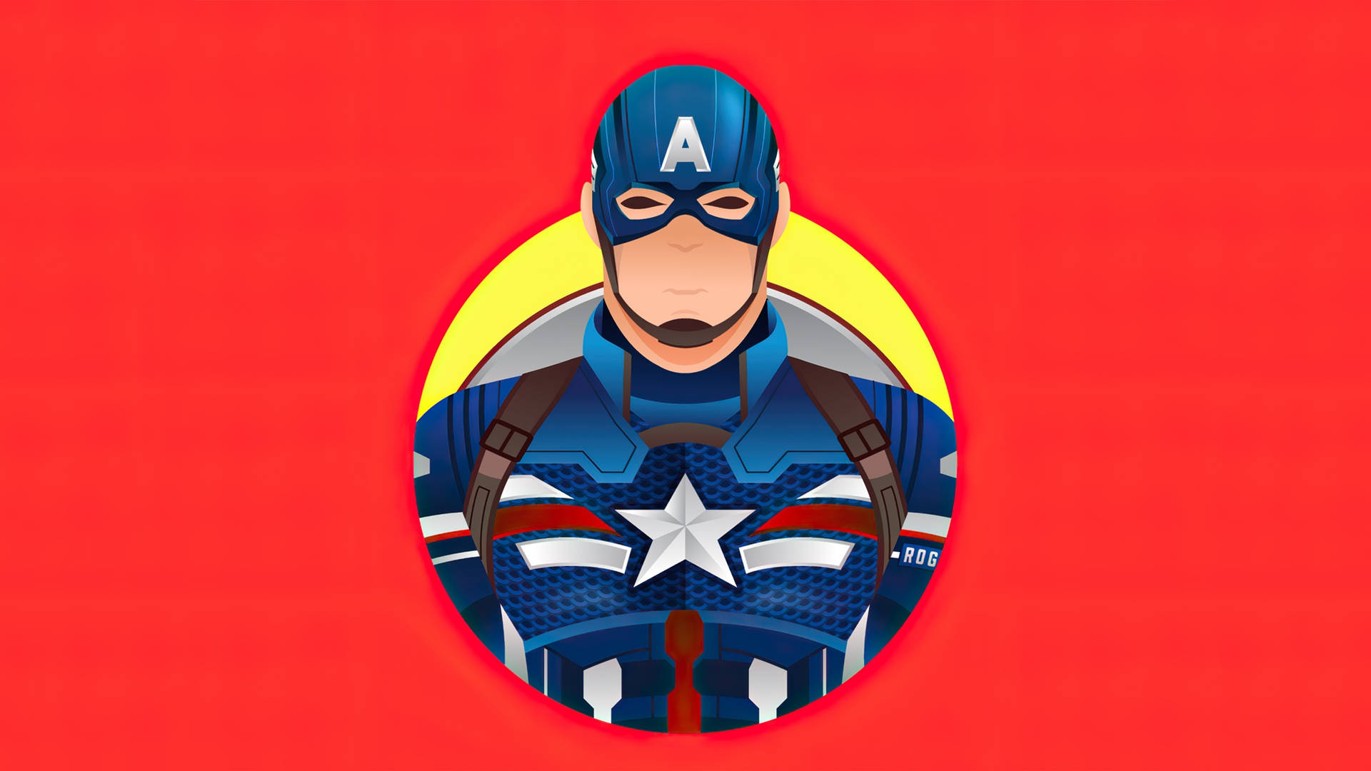 Captain America Superhero Minimalist Digital Art Background