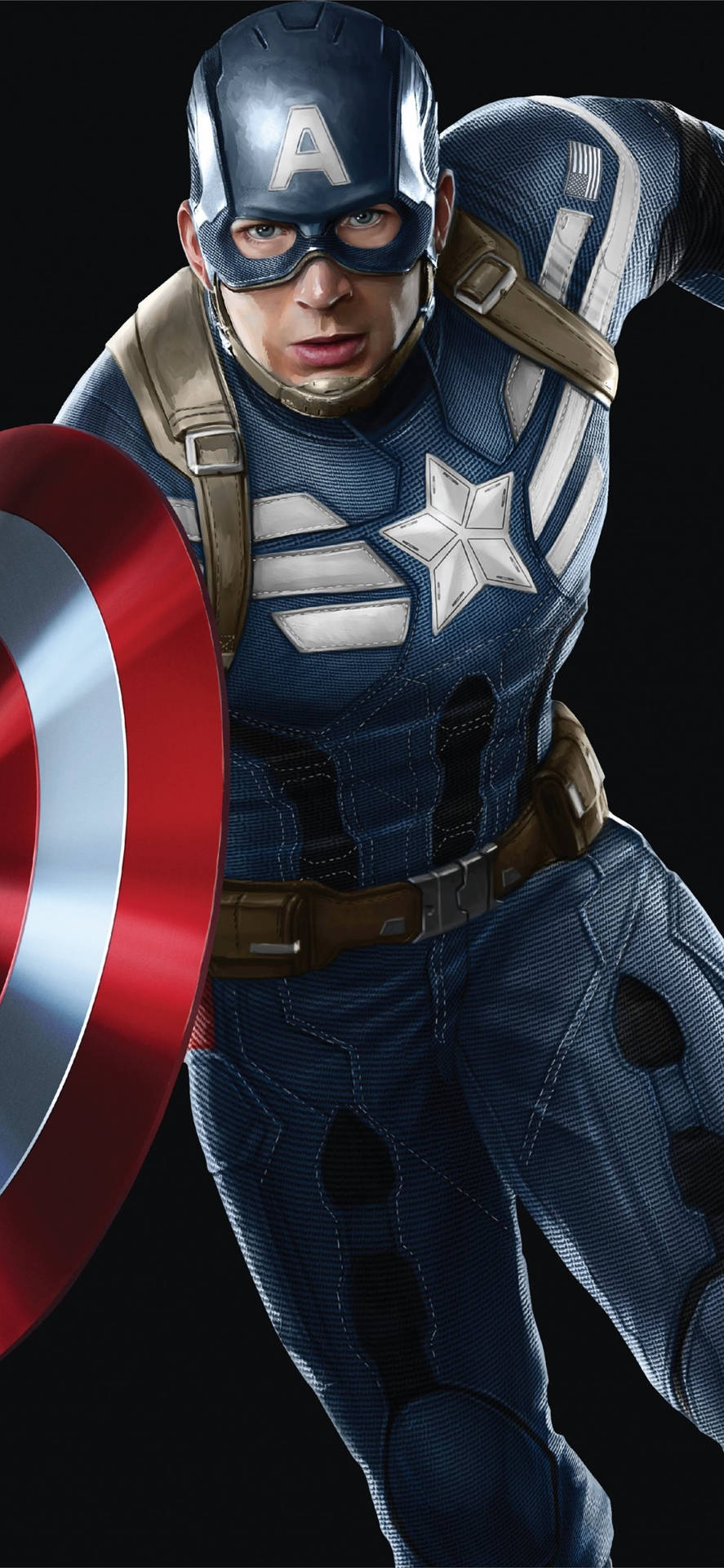 Captain America Superhero Running Shield Background