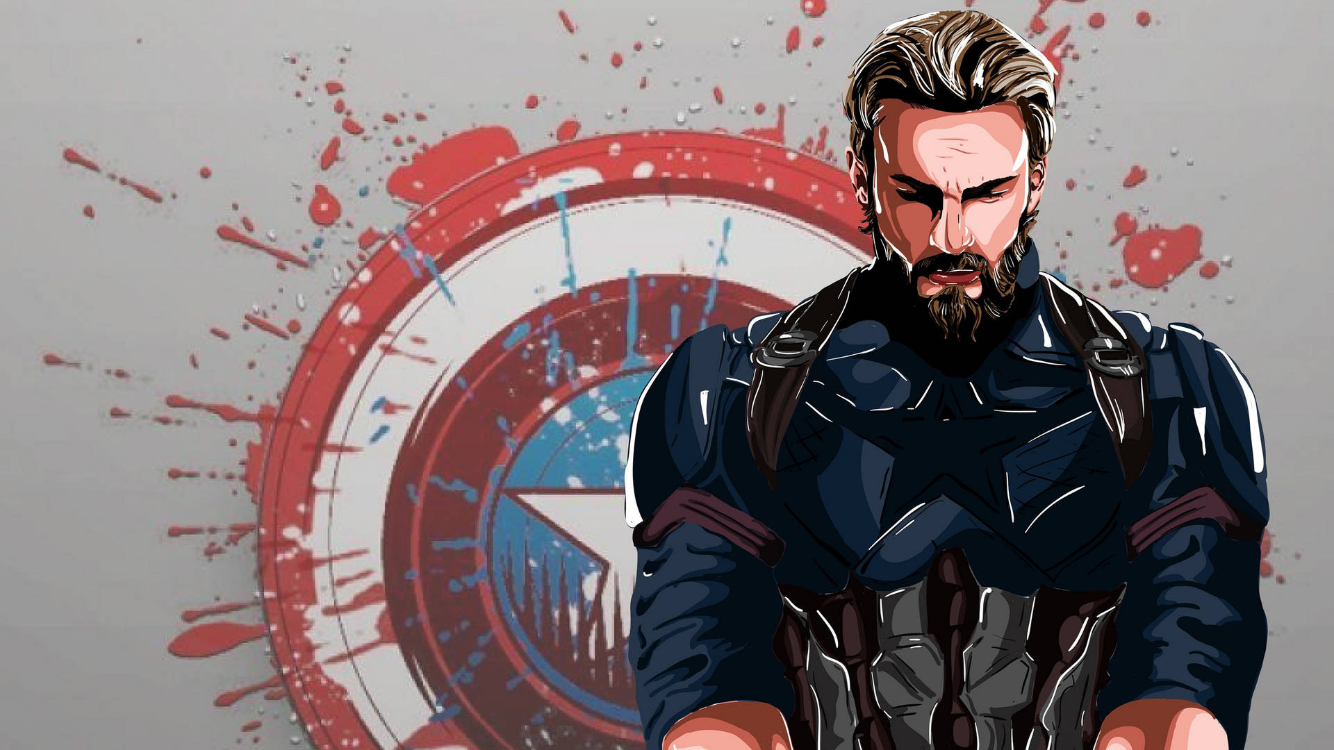 Captain America Superhero Steve Rogers Digital Paint Art Background