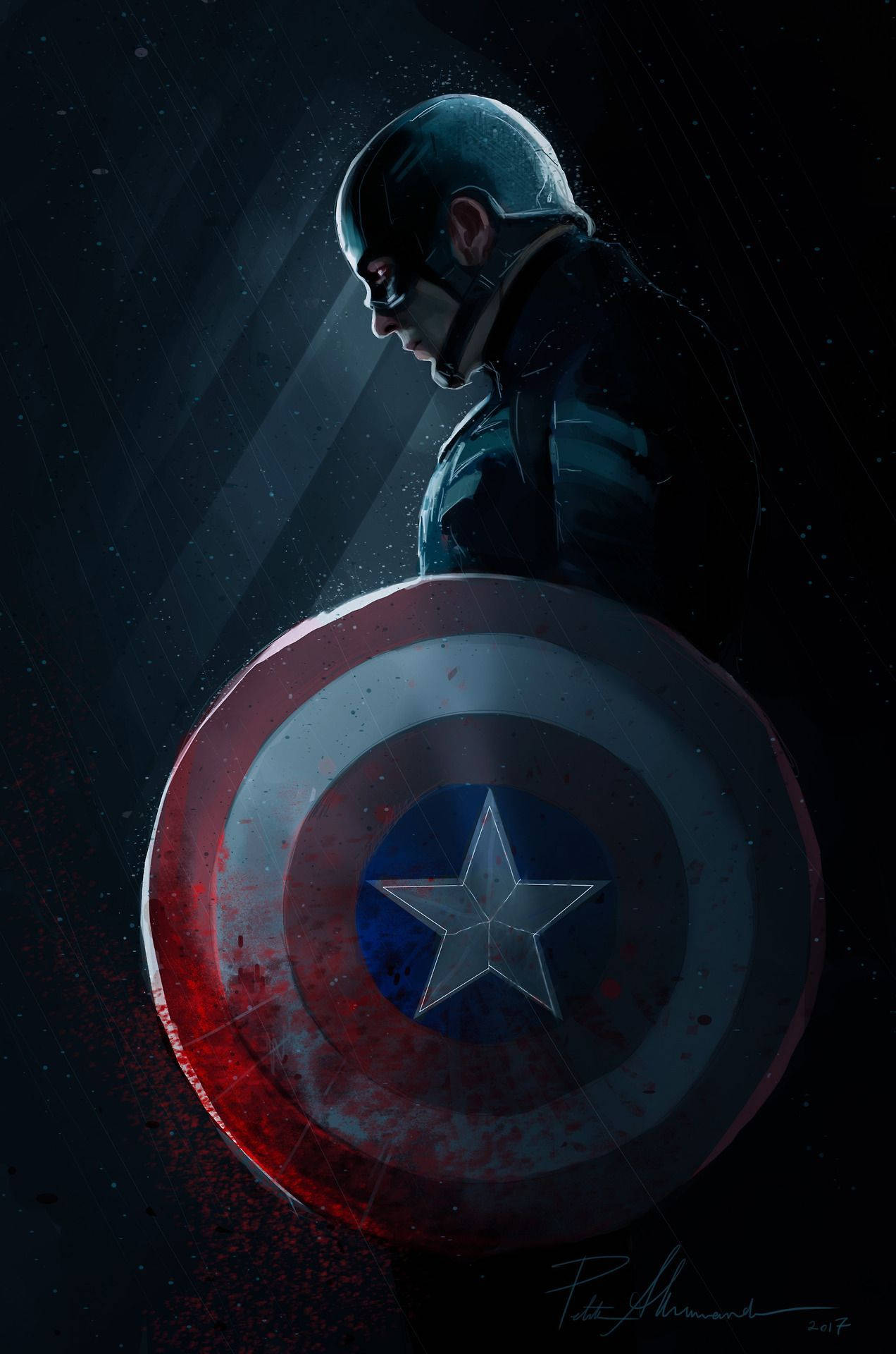 Captain America Superhero The Winter Soldier Paint Art Background
