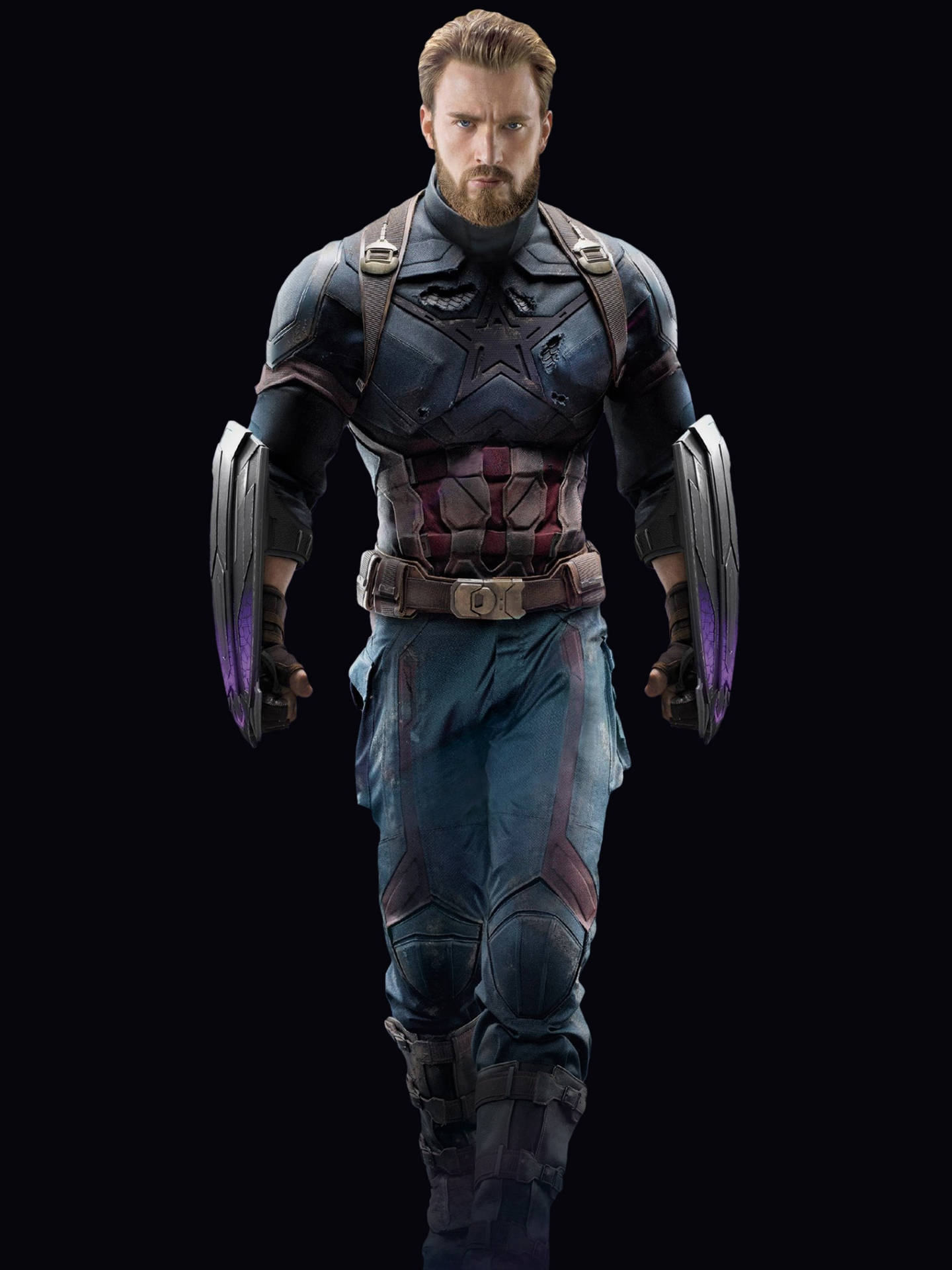Captain America Superhero Walking Stance Background