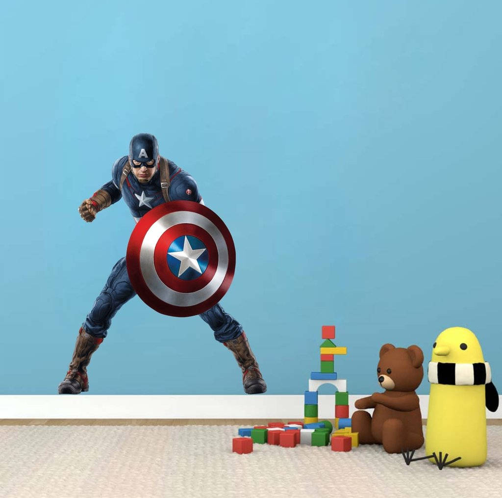 Captain America Superhero Wall Sticker Background
