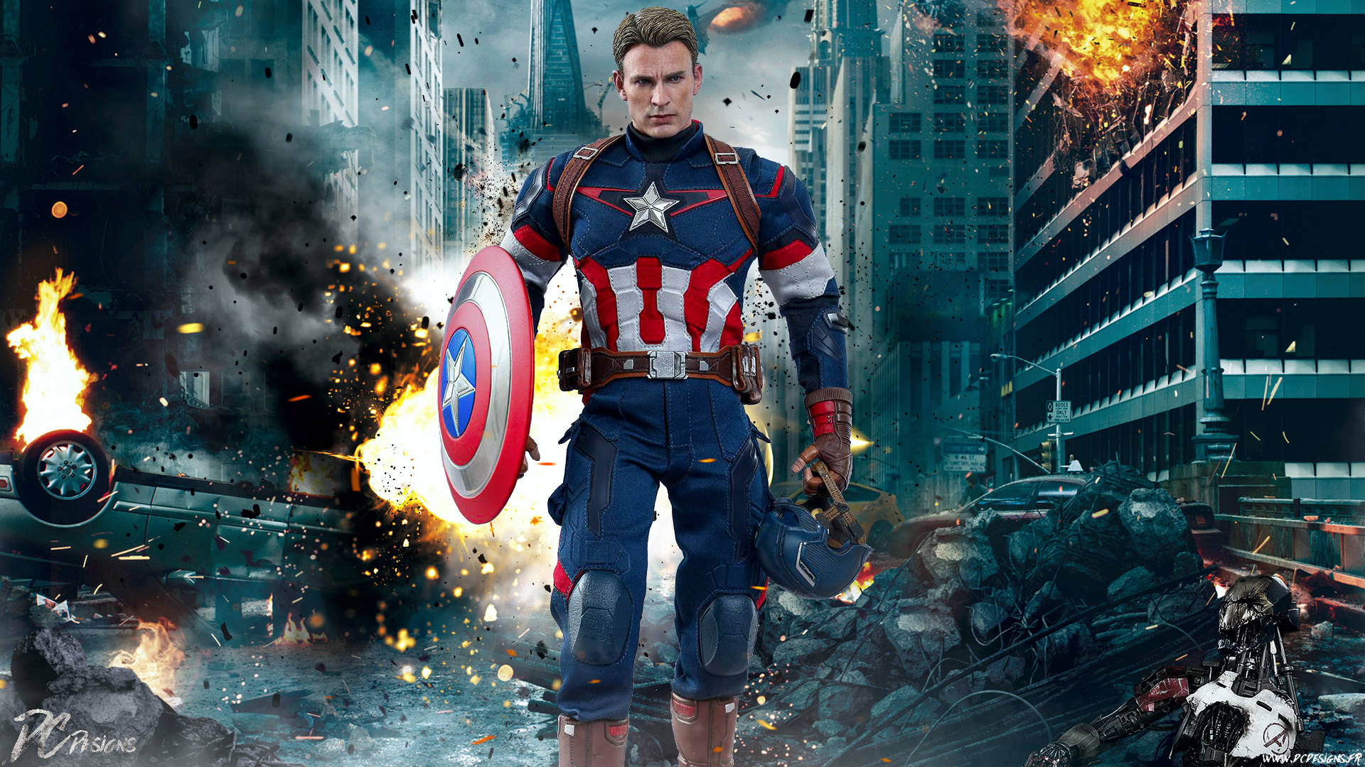 Kaptajn America legetøj 4K Marvel iPhone Tapet Wallpaper