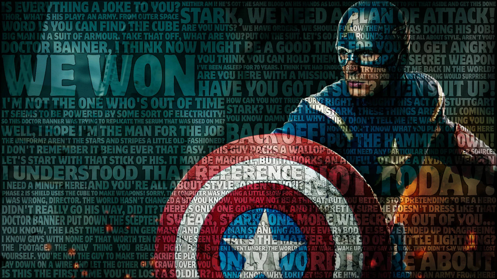 Captain America Typografi Wallpaper