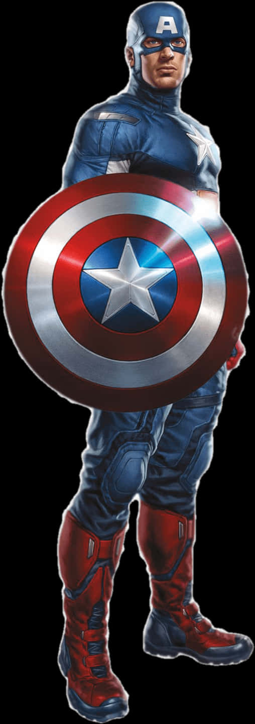 Captain America With Shield PNG