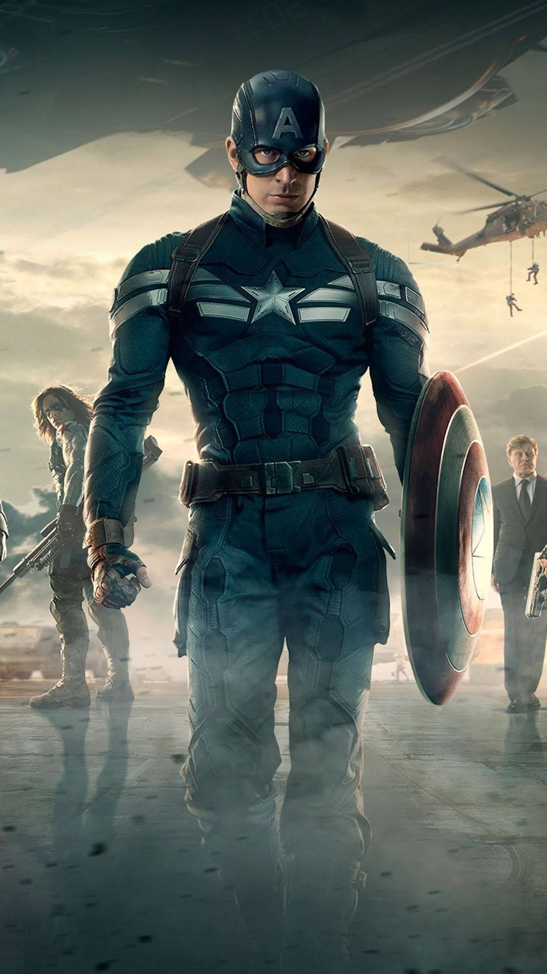 Captain America With Winter Soldier Background