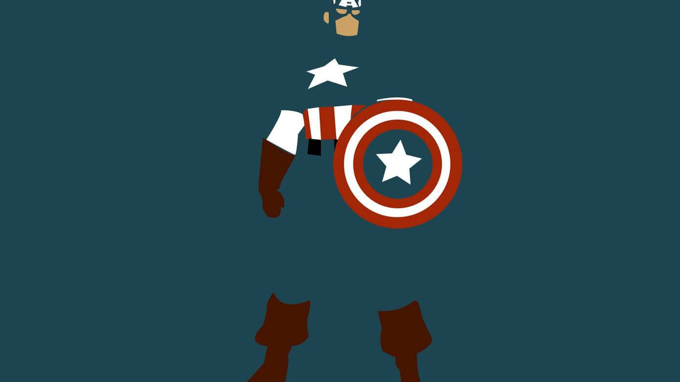 Captain America Worthy Minimalist Vector Art Wallpaper