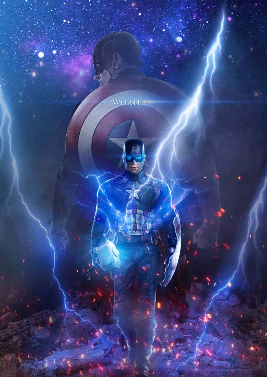 Captain America Worthy Of Mjölnir Fanart Background