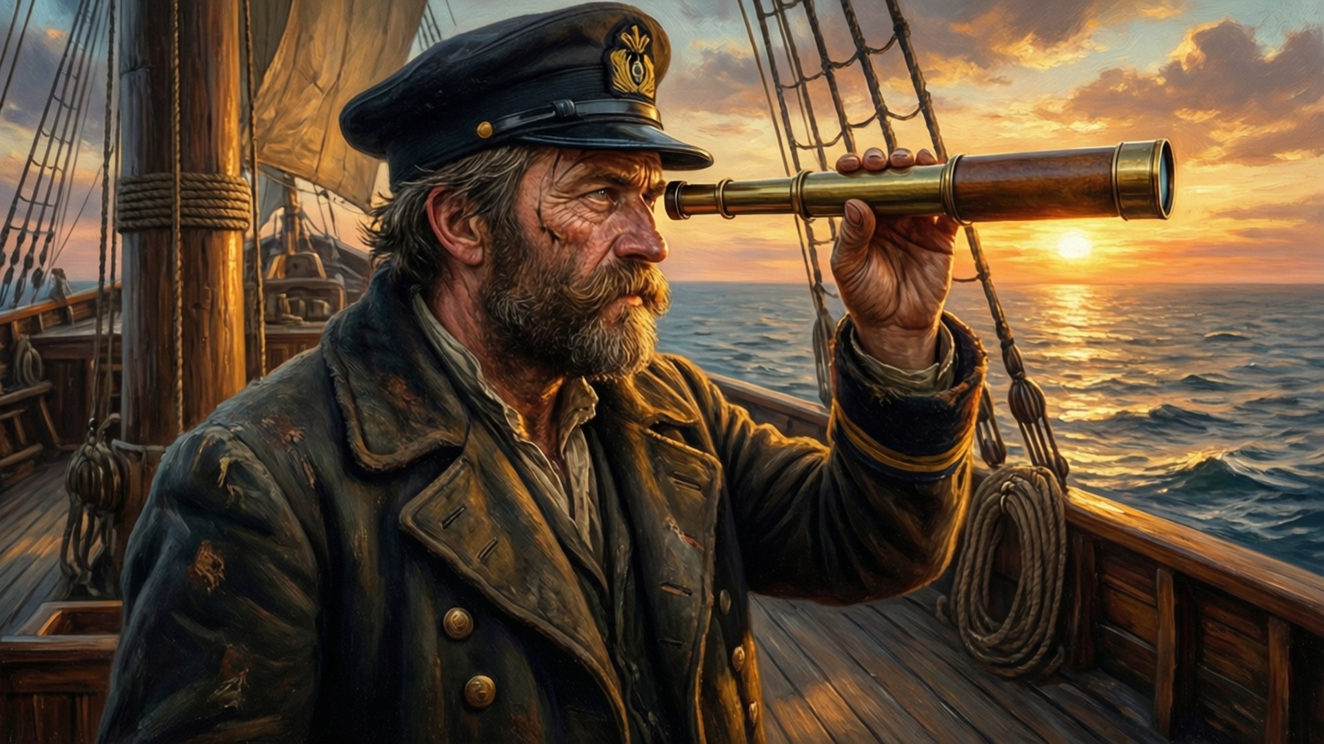Kapten di Senja Wallpaper