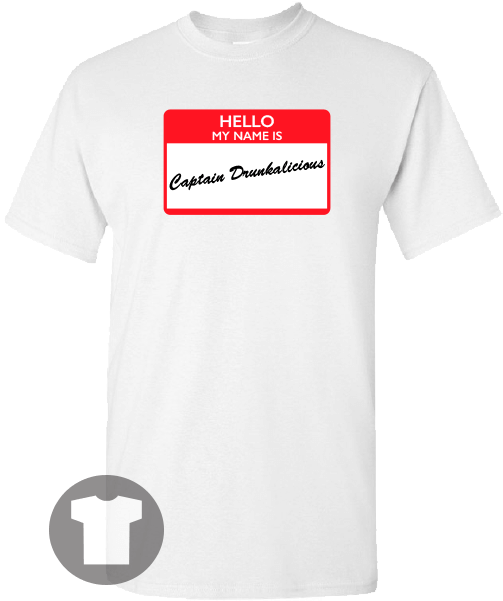 Captain Drunkalicious Name Tag T Shirt PNG