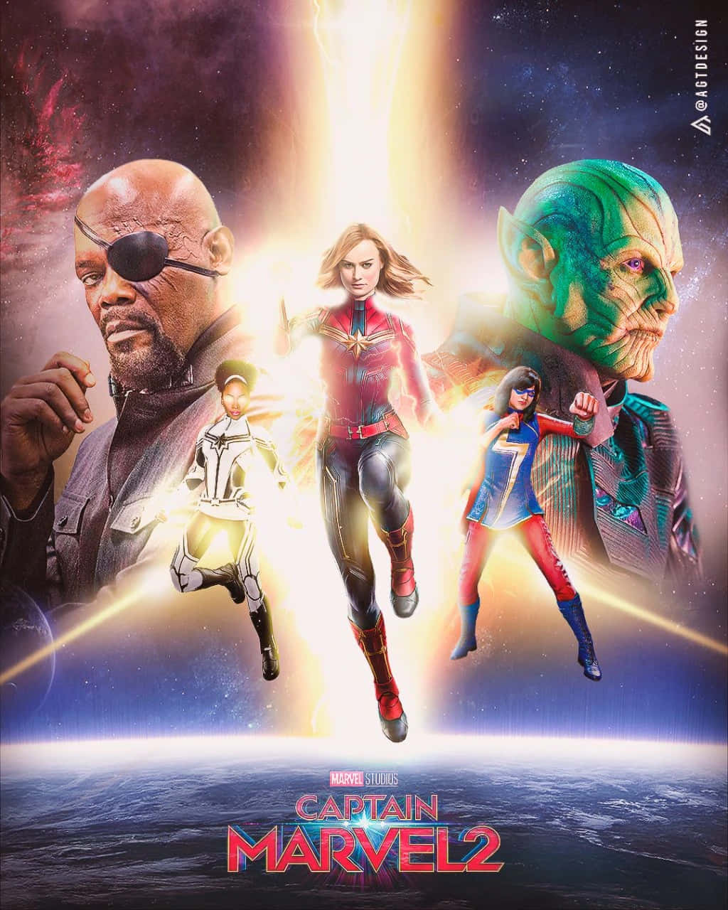 Frauenstärken In Allen Universen: Captain Marvel 2 Wallpaper