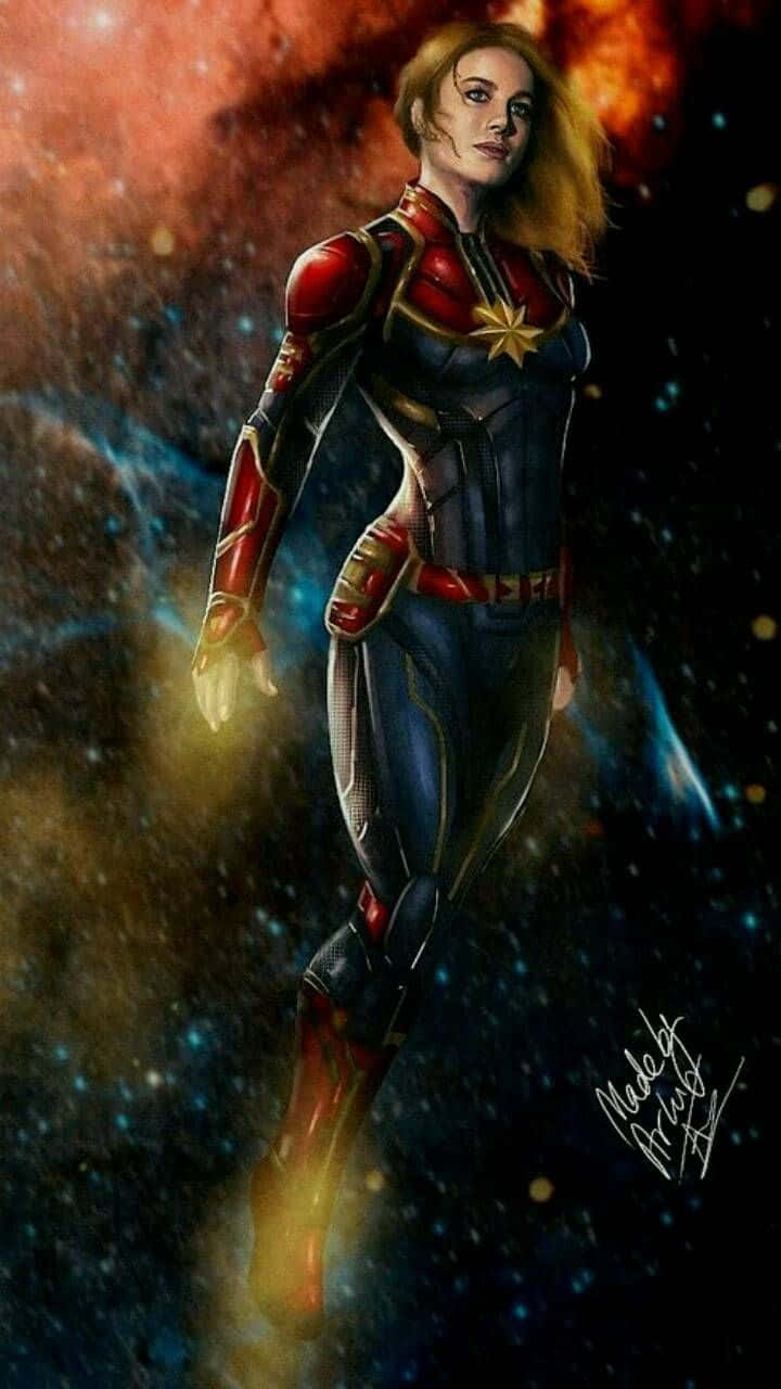 Brie Larson returns as the powerful Captain Marvel. Wallpaper