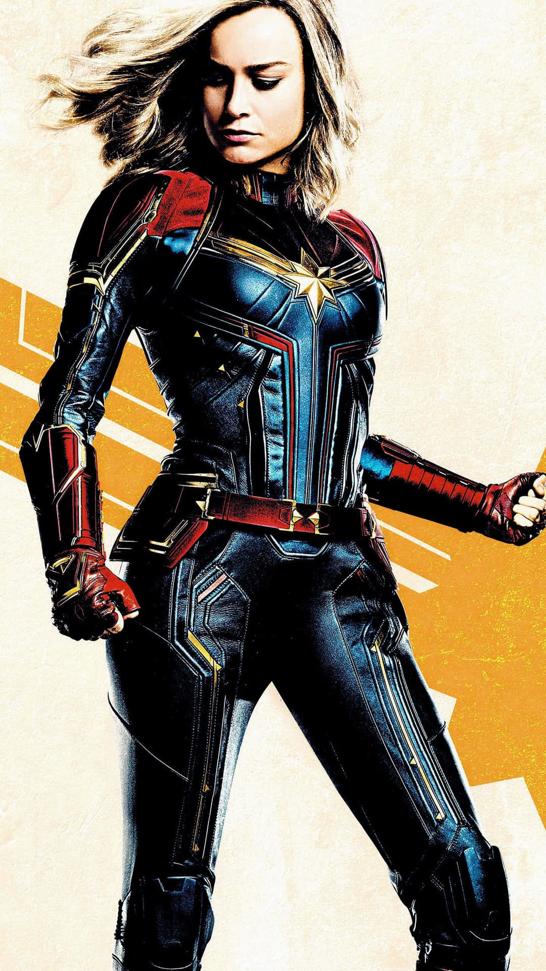 Brie Larson som Captain Marvel i den kommende efterfølger, 'Captain Marvel 2' Wallpaper