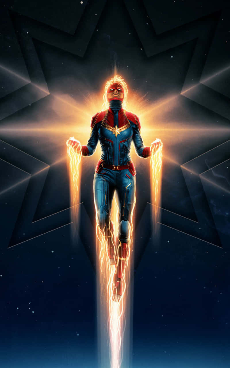 Hålldig Högt Flygande Med Captain Marvel 2 Som Din Dators Eller Mobiltelefons Bakgrundsbild. Wallpaper