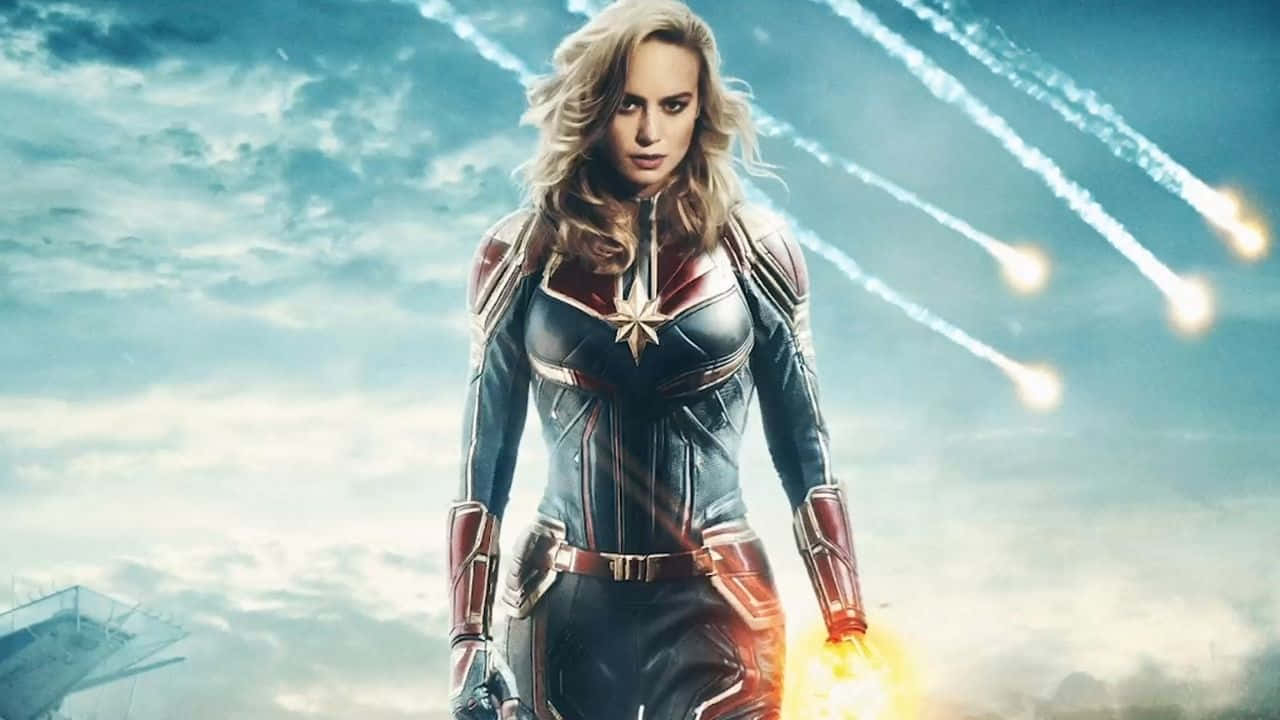 Captain Marvel unleashes her unstoppable power in Captain Marvel 2 Wallpaper