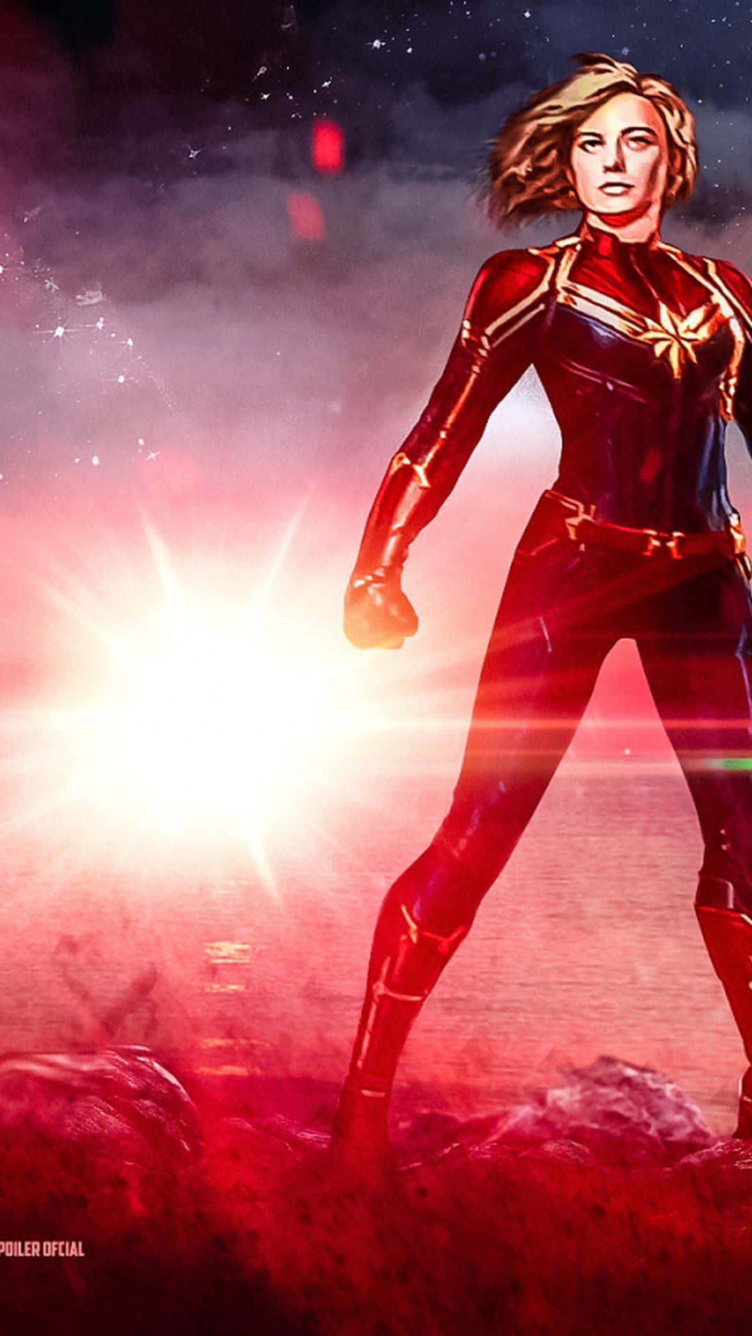 Elpóster En 3d De Edición Limitada De Captain Marvel Para Celebrar El Debut Cinematográfico Del Héroe. Fondo de pantalla