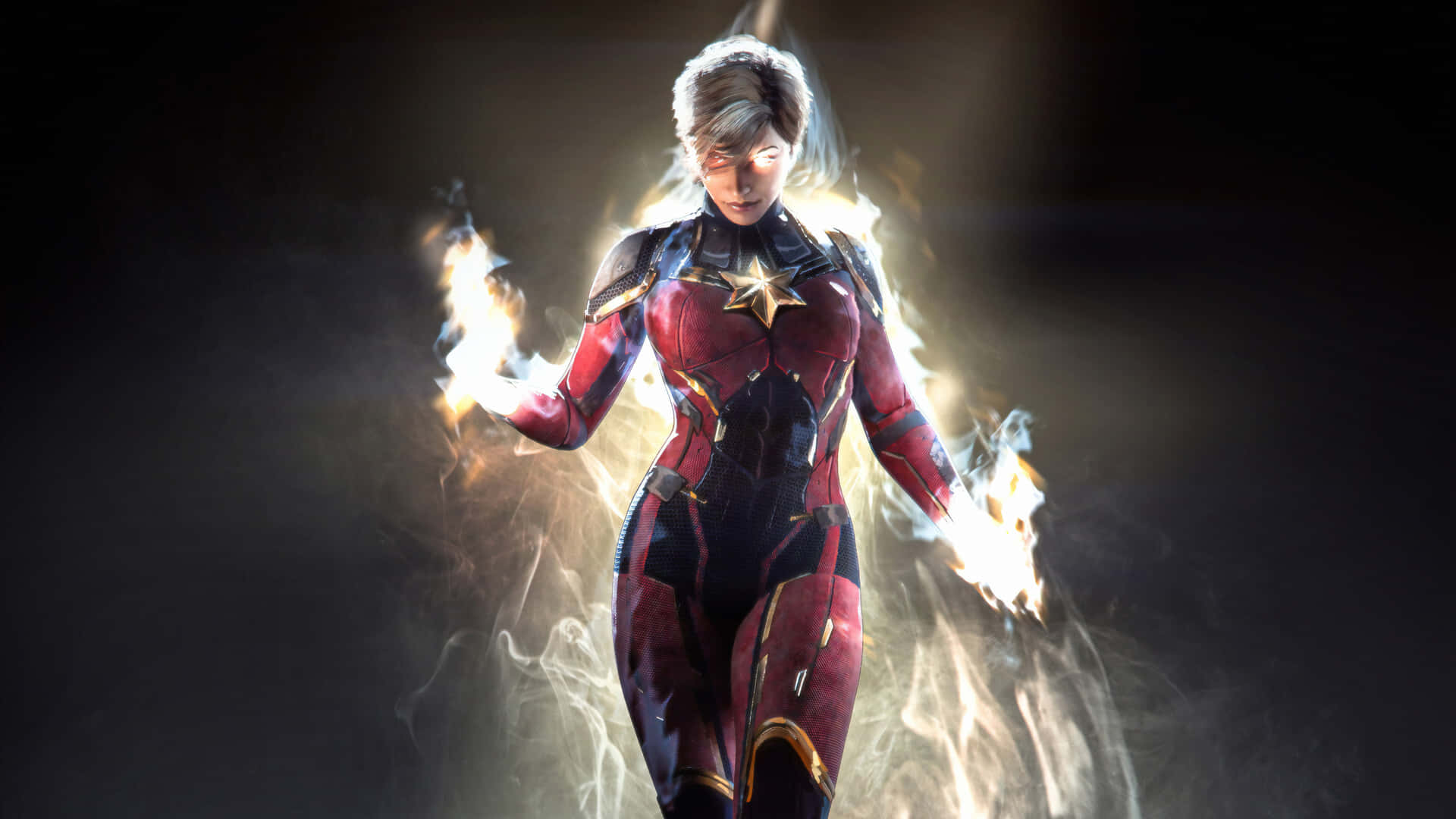 Get out of this world with Captain Marvel 3D Wallpaper