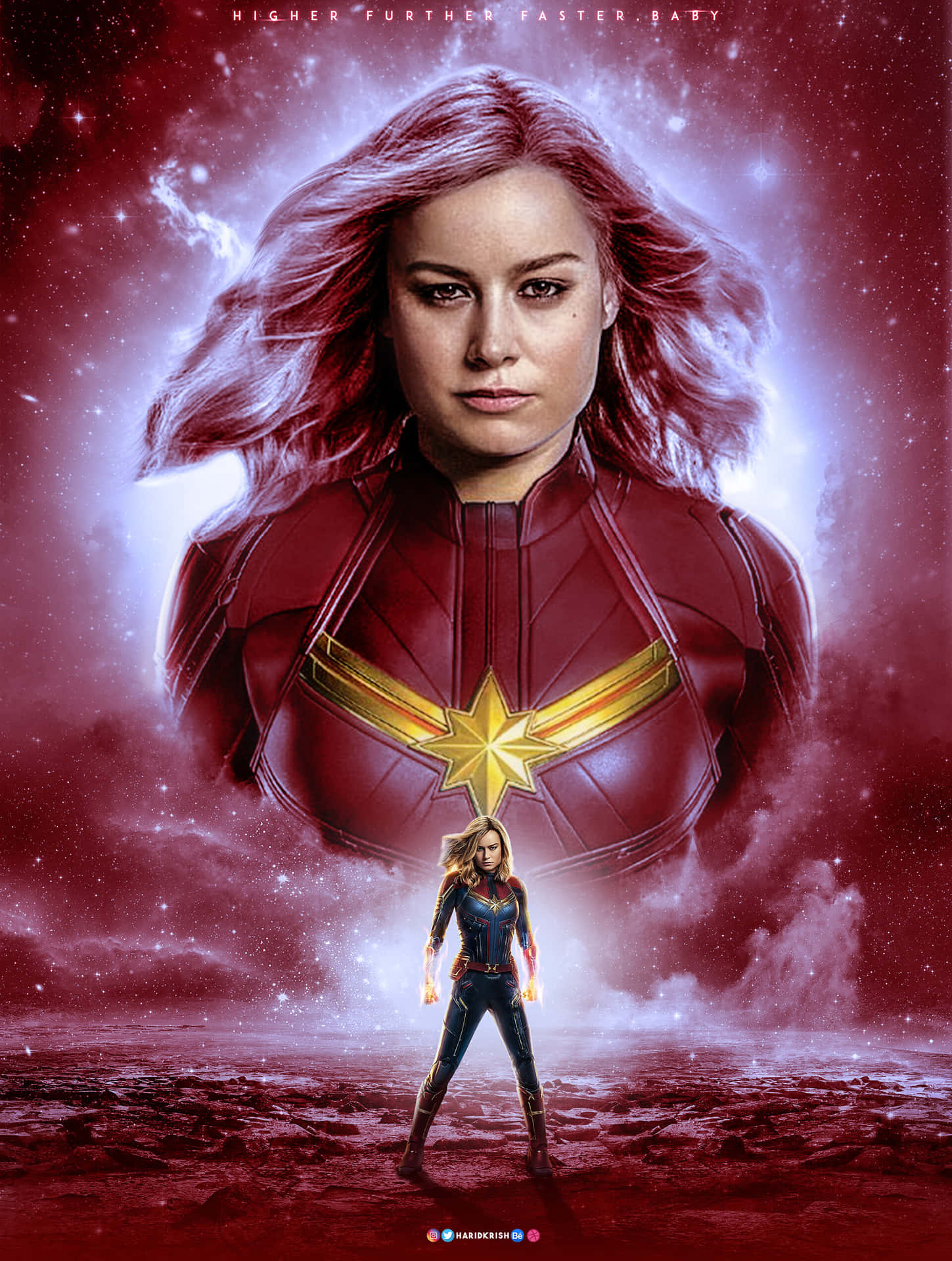 Prepare to go higher, further and faster with ‘Captain Marvel 3D’ Wallpaper