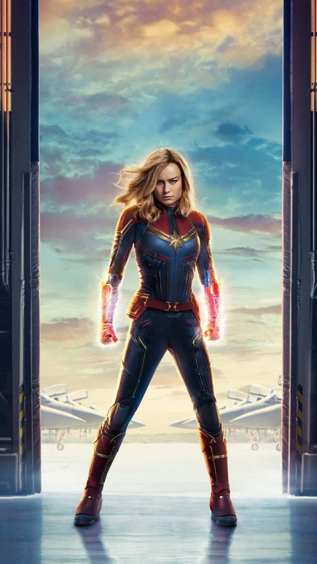 Abrazatu Heroína Interior Con Captain Marvel En 3d. Fondo de pantalla