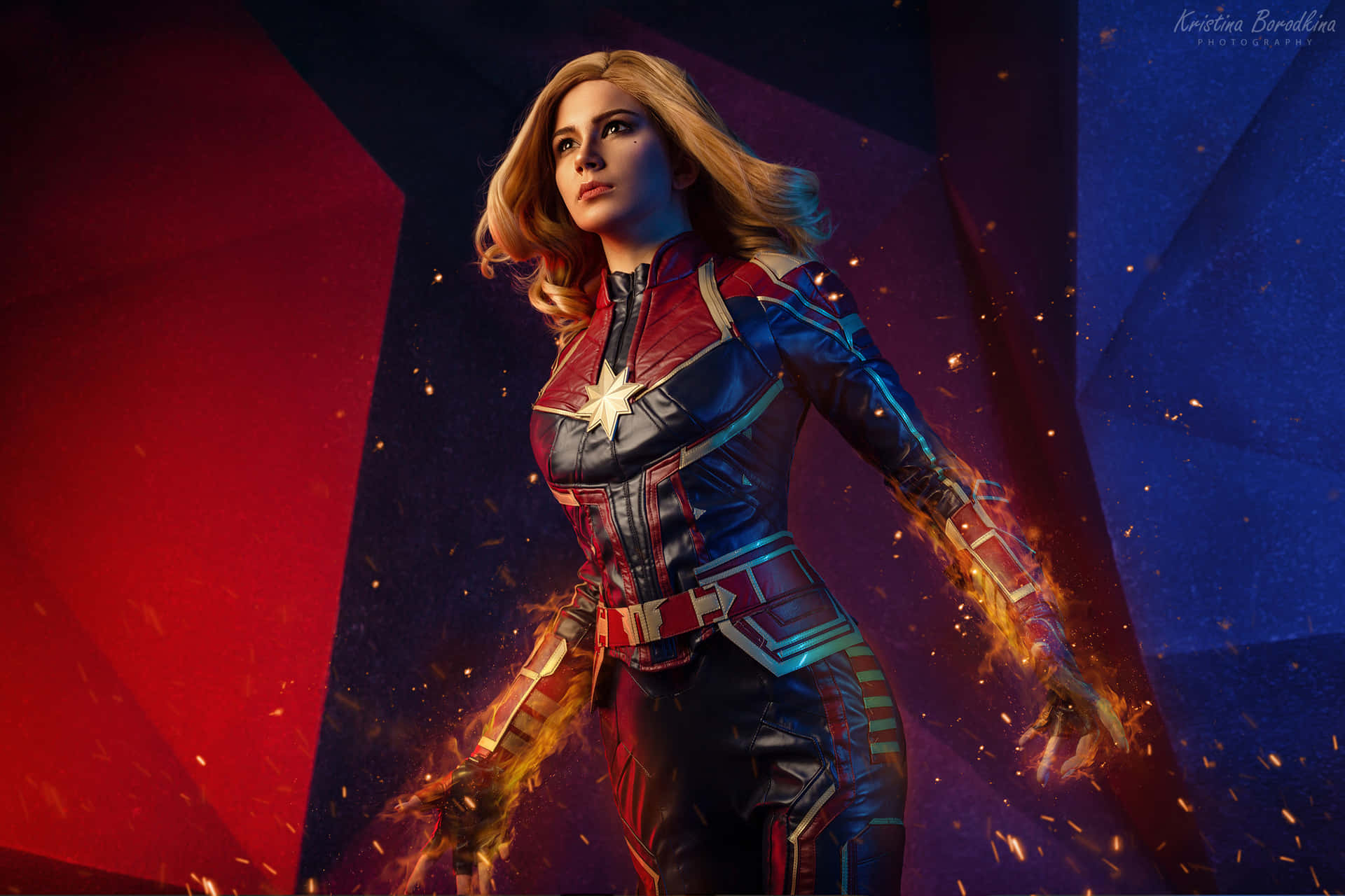 Captain Marvel is back in a thrilling 3D adventure Wallpaper
