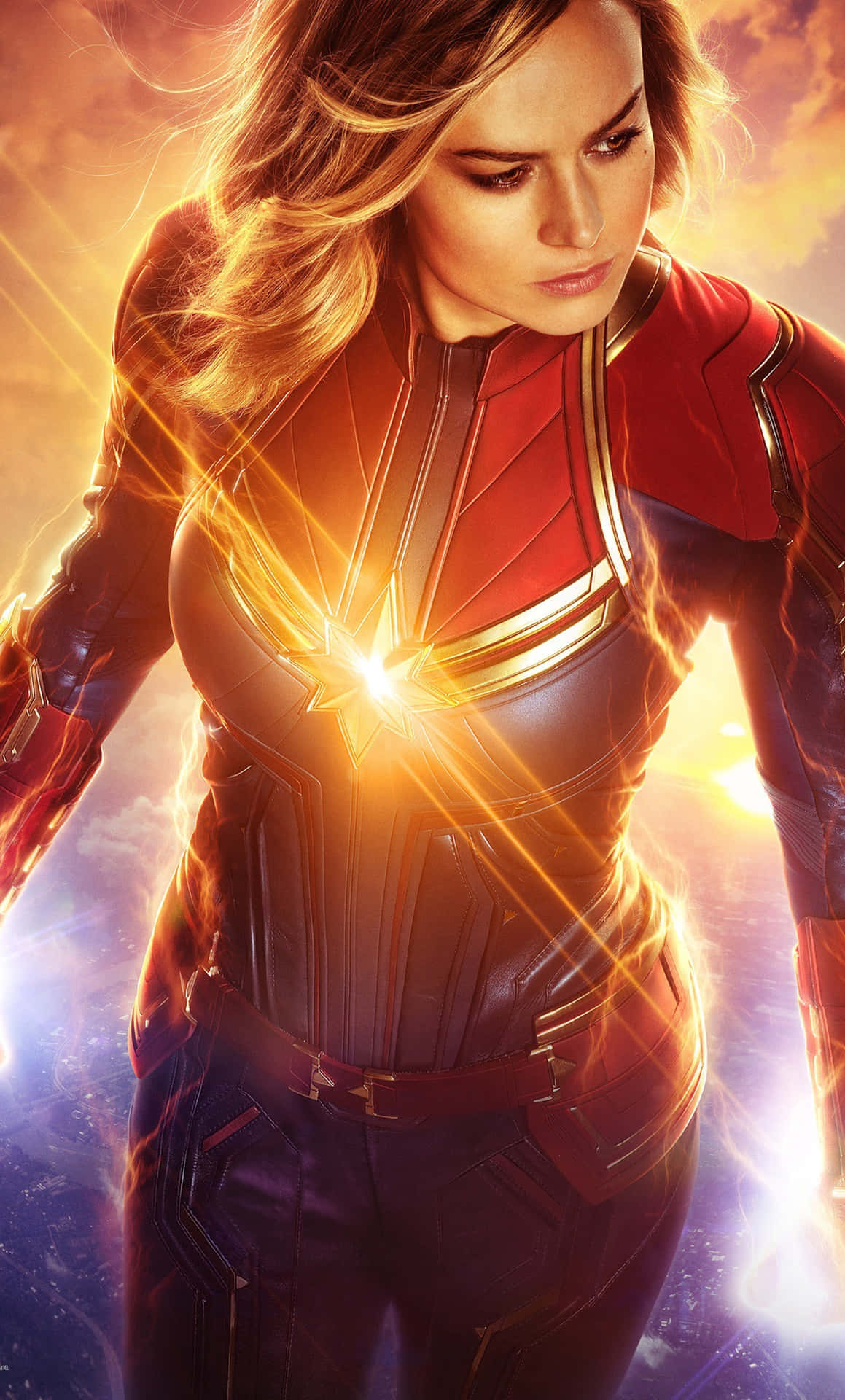 Embracér kraften af Captain Marvel! Wallpaper
