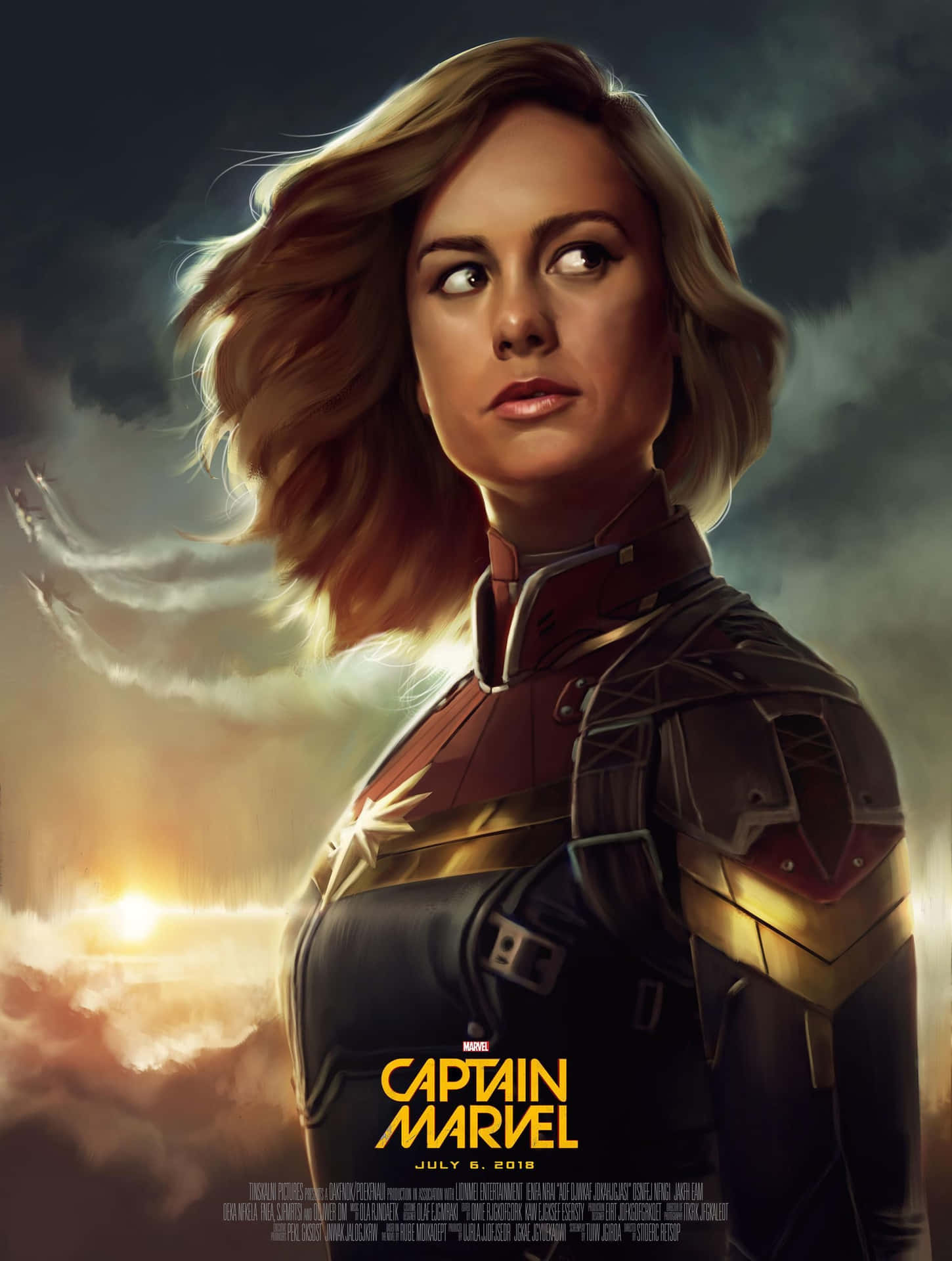 Esploral'universo Marvel Con Captain Marvel In 3d. Sfondo